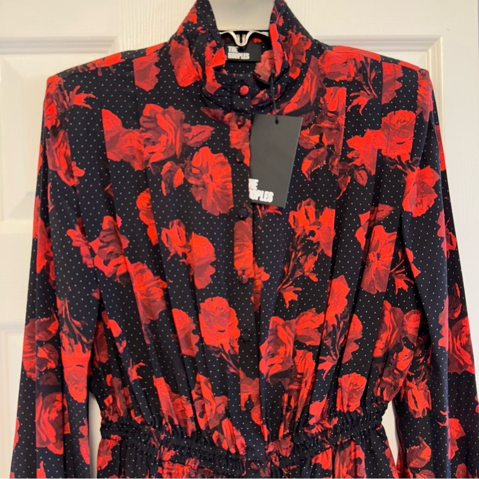 The Kooples NWT! The Kooples Red and Black Long Sleeve Dress, Size 2 Size M / US 6-8 / IT 42-44 - 4 Thumbnail