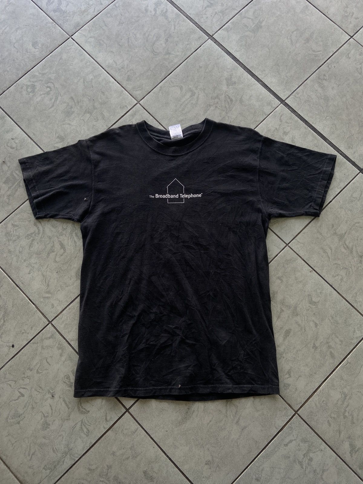 Vintage VINTAGE Y2K BLACK TEES (THE BROADBAND TELEPHONE ) Size US L / EU 52-54 / 3 - 7 Thumbnail