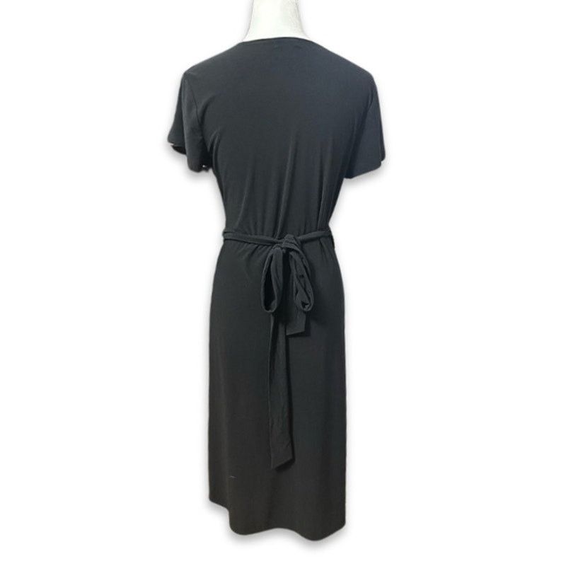 Other Halogen Belted Wrap Dress Midi Short Sleeves Black S NWT Size S / US 4 / IT 40 - 4 Thumbnail
