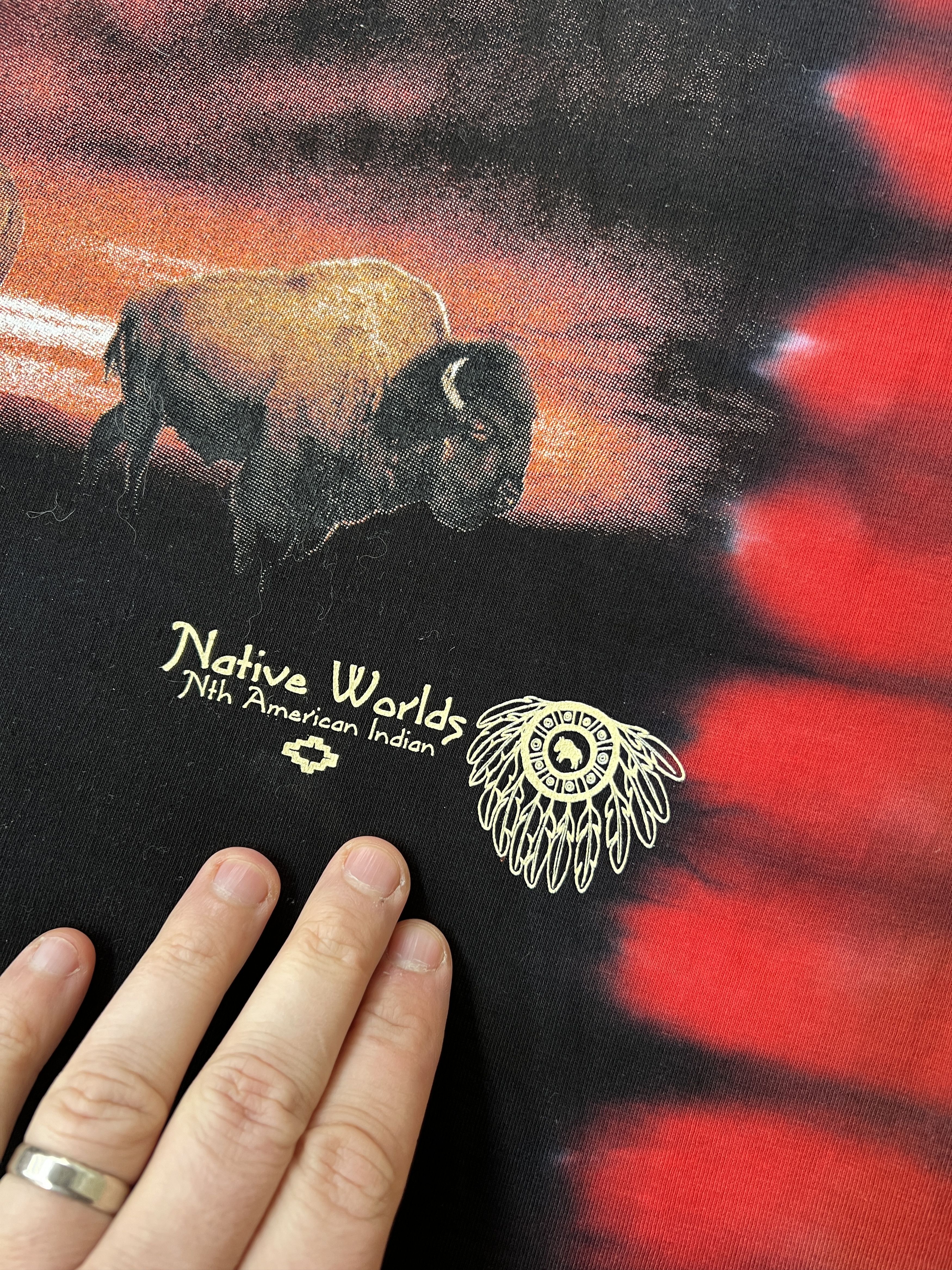 Vintage Native Worlds Nth American Indian Buffalo Dance Size US XL / EU 56 / 4 - 2 Thumbnail