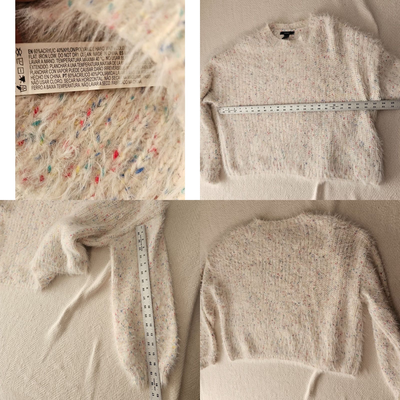 Forever 21 Forever 21 Women’s White Multicolor Spotted Sweater Long Sleeve Size L Size L / US 10 / IT 46 - 8 Thumbnail