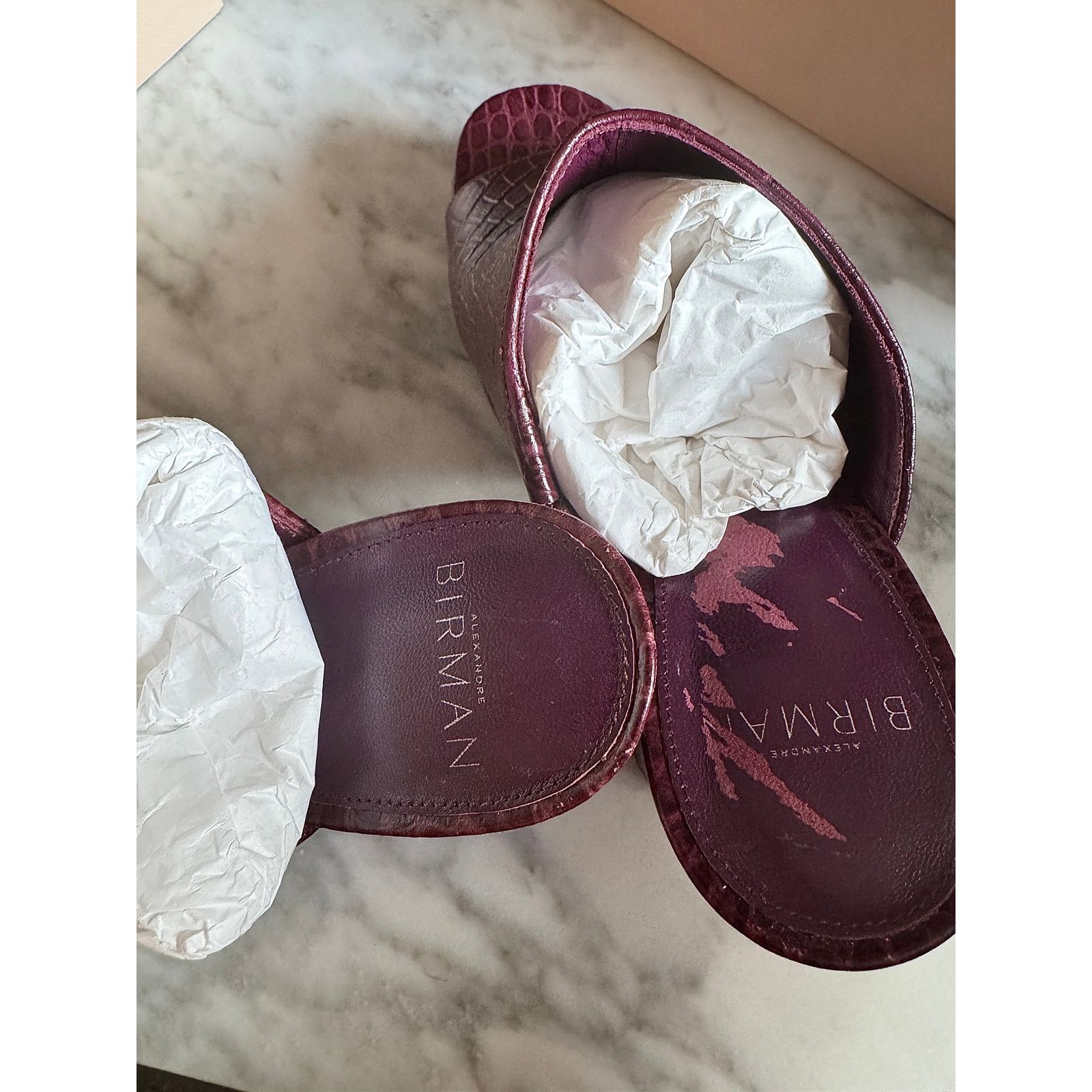 Alexandre Birman Alexandre Birman NWB Lavinia Croc-Embossed Leather Mules Size US 10 / IT 40 - 3 Thumbnail