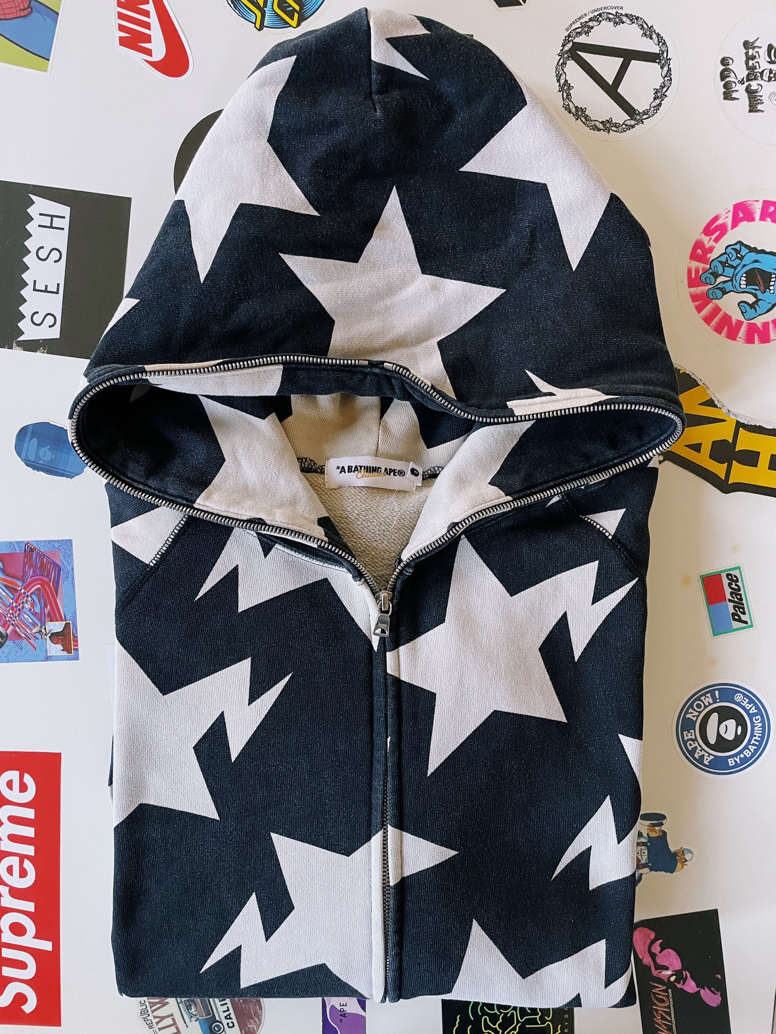 Bape Vintage Y2K Bape A Bathing Ape Sta All Over Full zip Hoodie Size US L / EU 52-54 / 3 - 8 Thumbnail