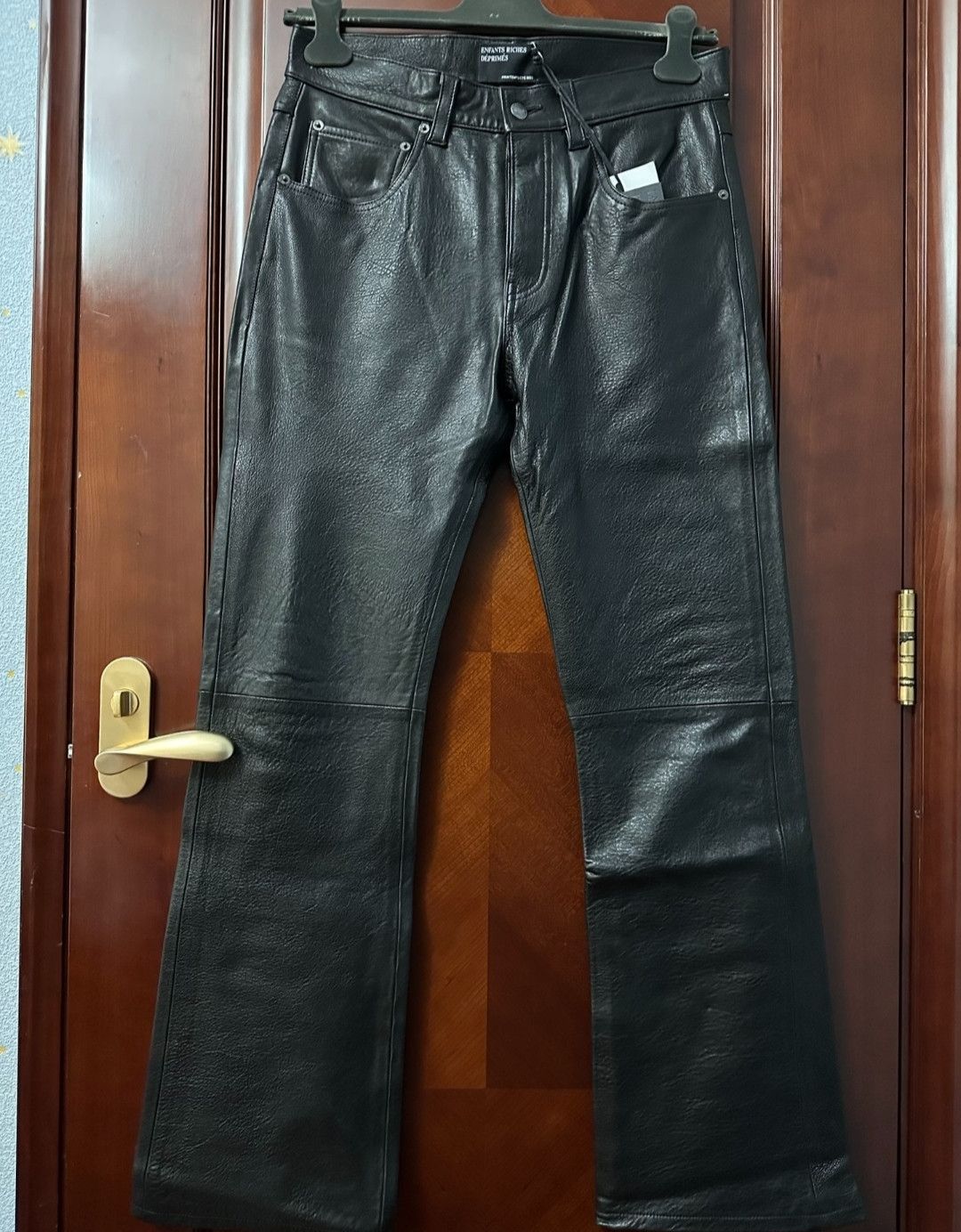 Pre-owned Enfants Riches Deprimes Erd Show Micro Leather Pants In Black