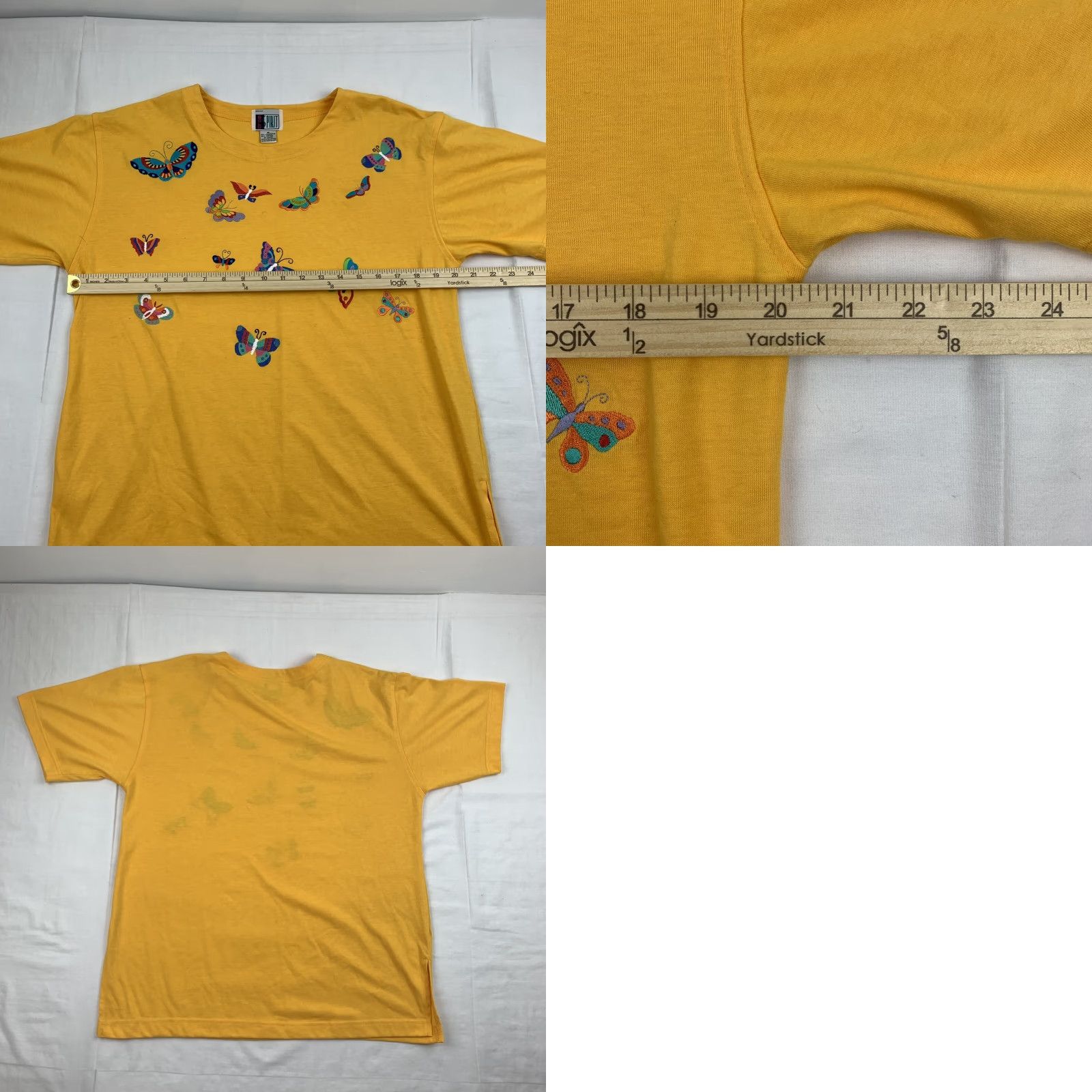Vintage VINTAGE Bolo Spirit T-Shirt Womens Medium Yellow Butterfly 90s Casual Size M / US 6-8 / IT 42-44 - 8 Thumbnail