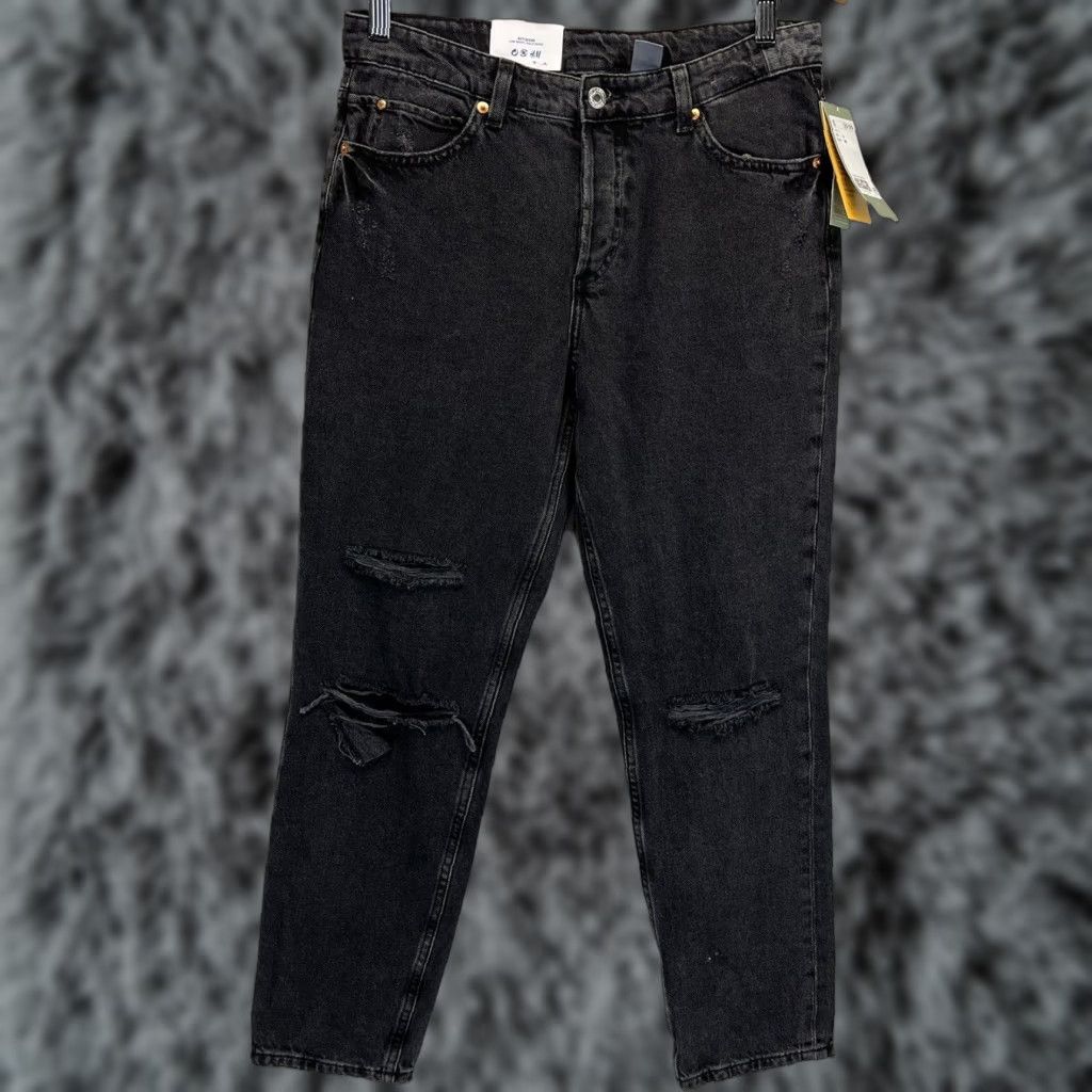 H&M H&M Jeans - Womens Boyfriend Distressed Low Waist Destroyed Denim 6 Light Black (Loose Fit) 27" Inseam Size 28" / US 6 / IT 42 - 1 Thumbnail