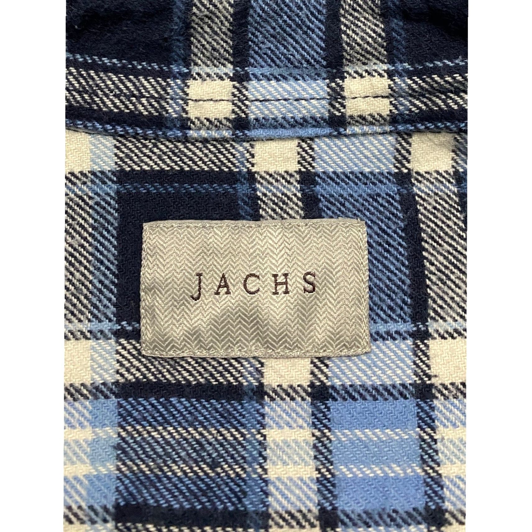 Vintage JACHS Flannel Shirt Button-Up Long Sleeve Blue Plaid Cotton Mens Size L Size US L / EU 52-54 / 3 - 5 Thumbnail