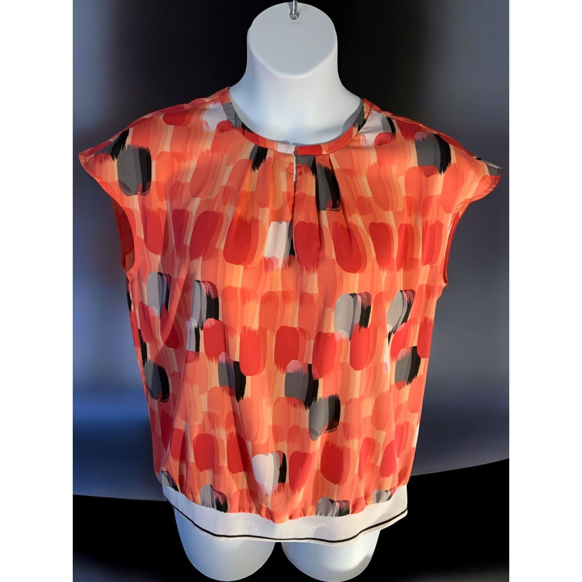 Worthington Worthington Short Cap Sleeve Keyhole Multicolor Top XL Size XL / US 12-14 / IT 48-50 - 2 Thumbnail