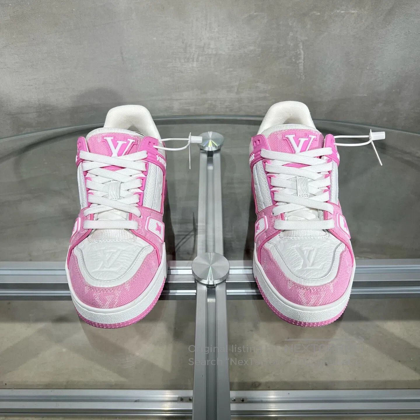 Louis Vuitton Louis Vuitton Trainer Pink and White Jeans shoes Size US 5 / IT 35 - 1 Thumbnail