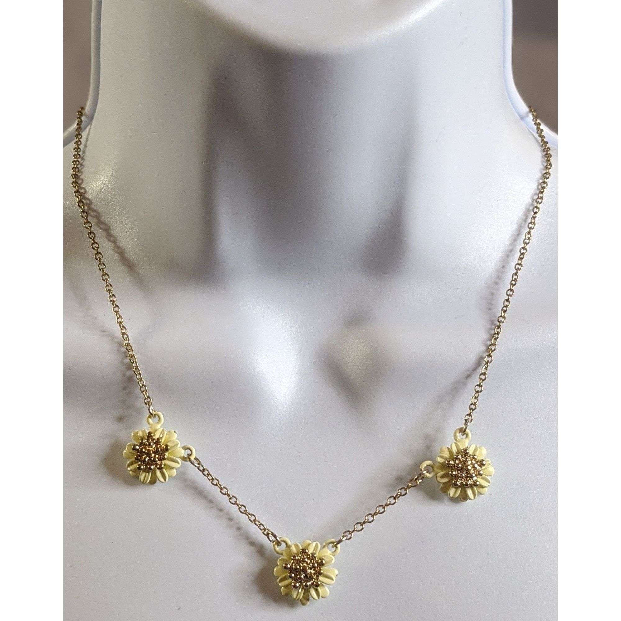 Other Yellow Cottagecore Sunflower Charm Necklace With Gold-Tone C Size ONE SIZE - 1 Thumbnail