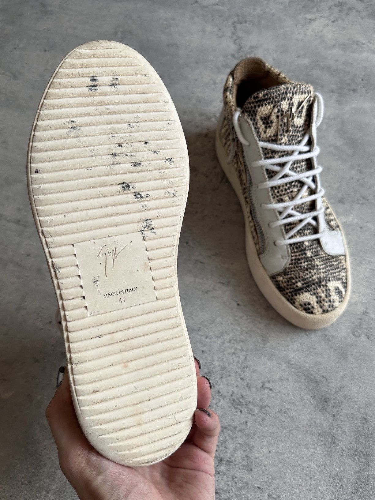Giuseppe Zanotti KRISS PYTHON HIGH TOP SNEAKERS Size US 8 / EU 41 - 14 Thumbnail