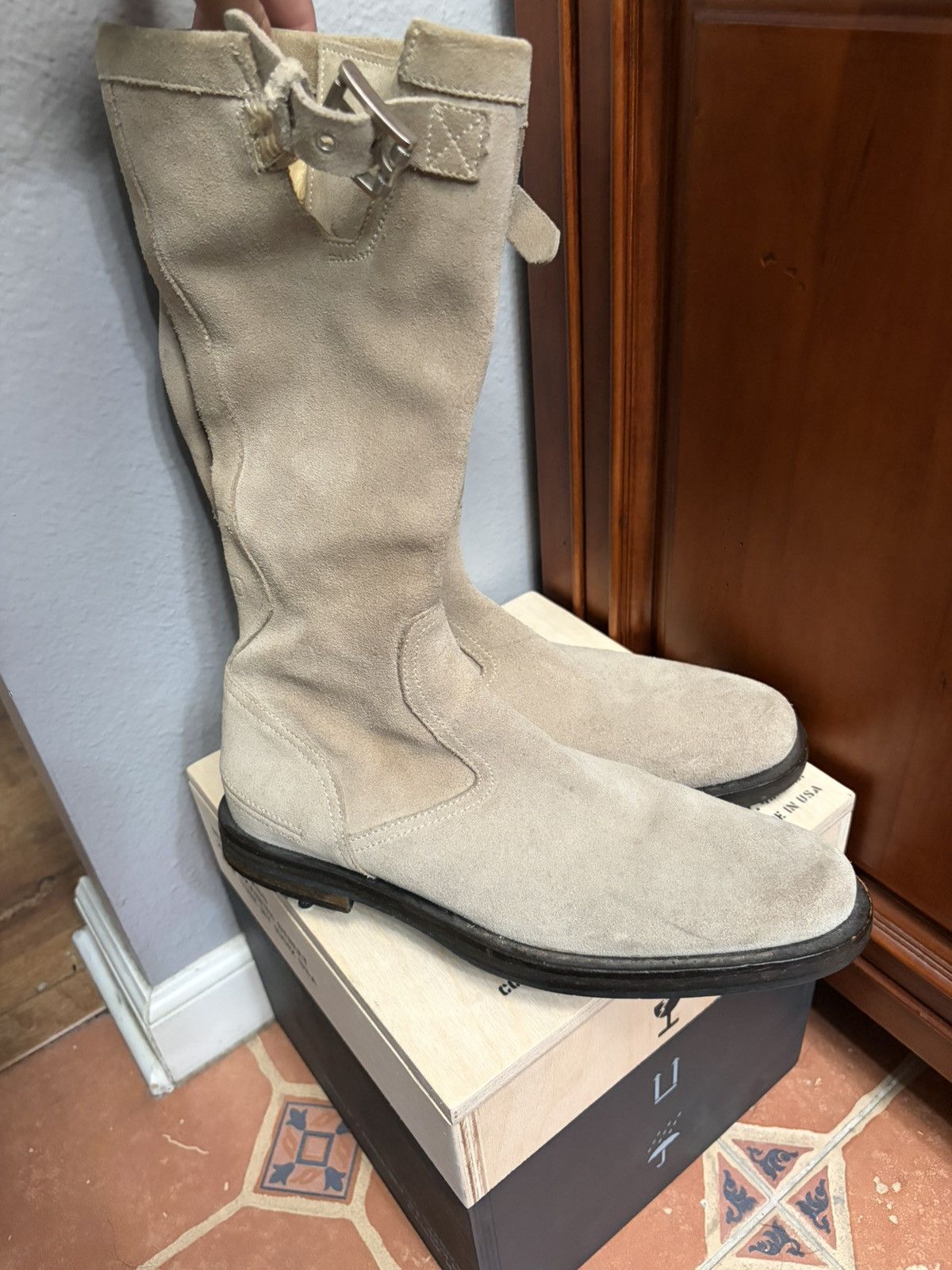 Christian Dior Monsieur Suede Motorcycle Boots Size US 7 / EU 40 - 4 Thumbnail