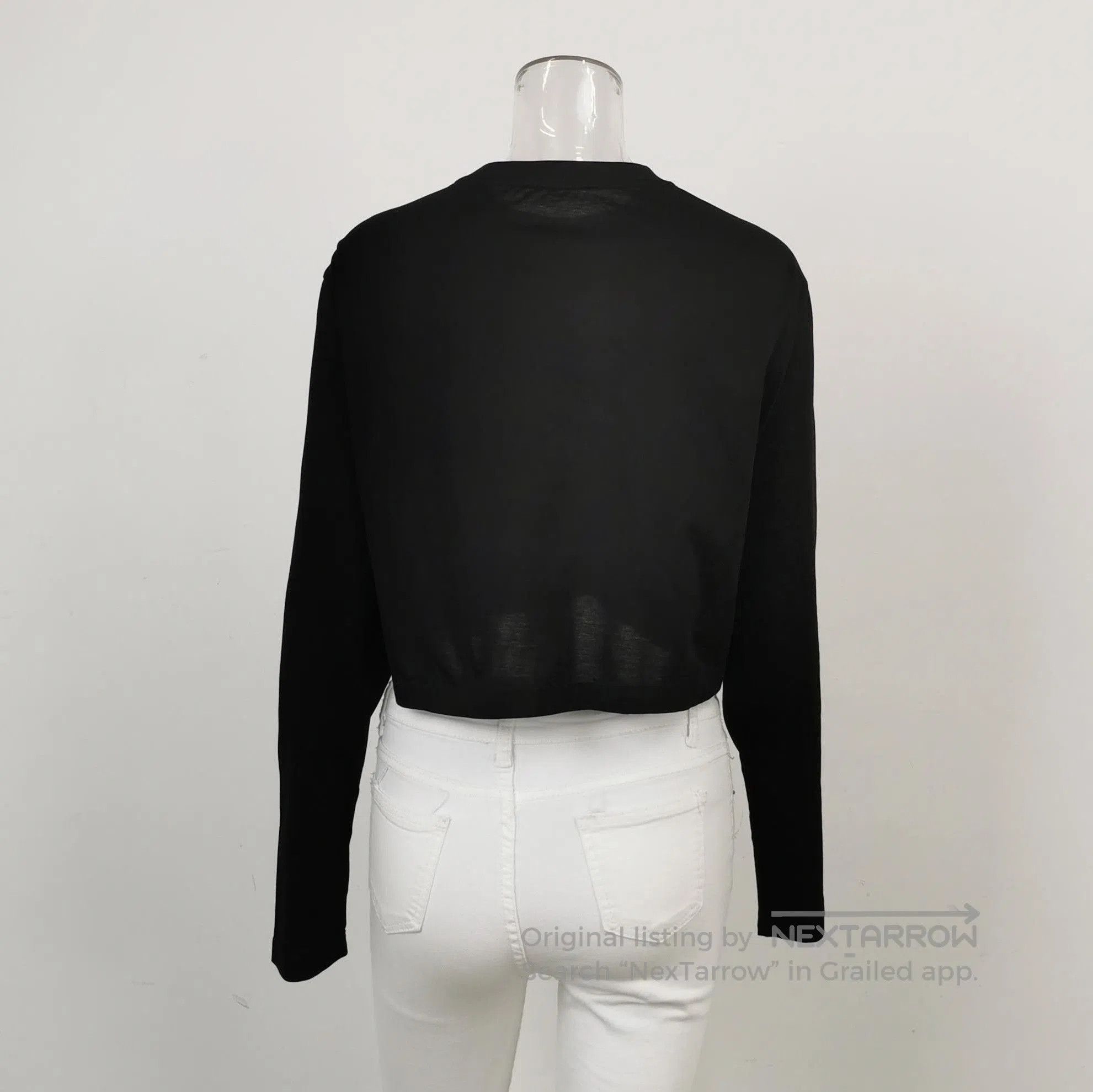 Prada Prada Black Cropped Long Sleeve T. Size M / US 6-8 / IT 42-44 - 2 Thumbnail