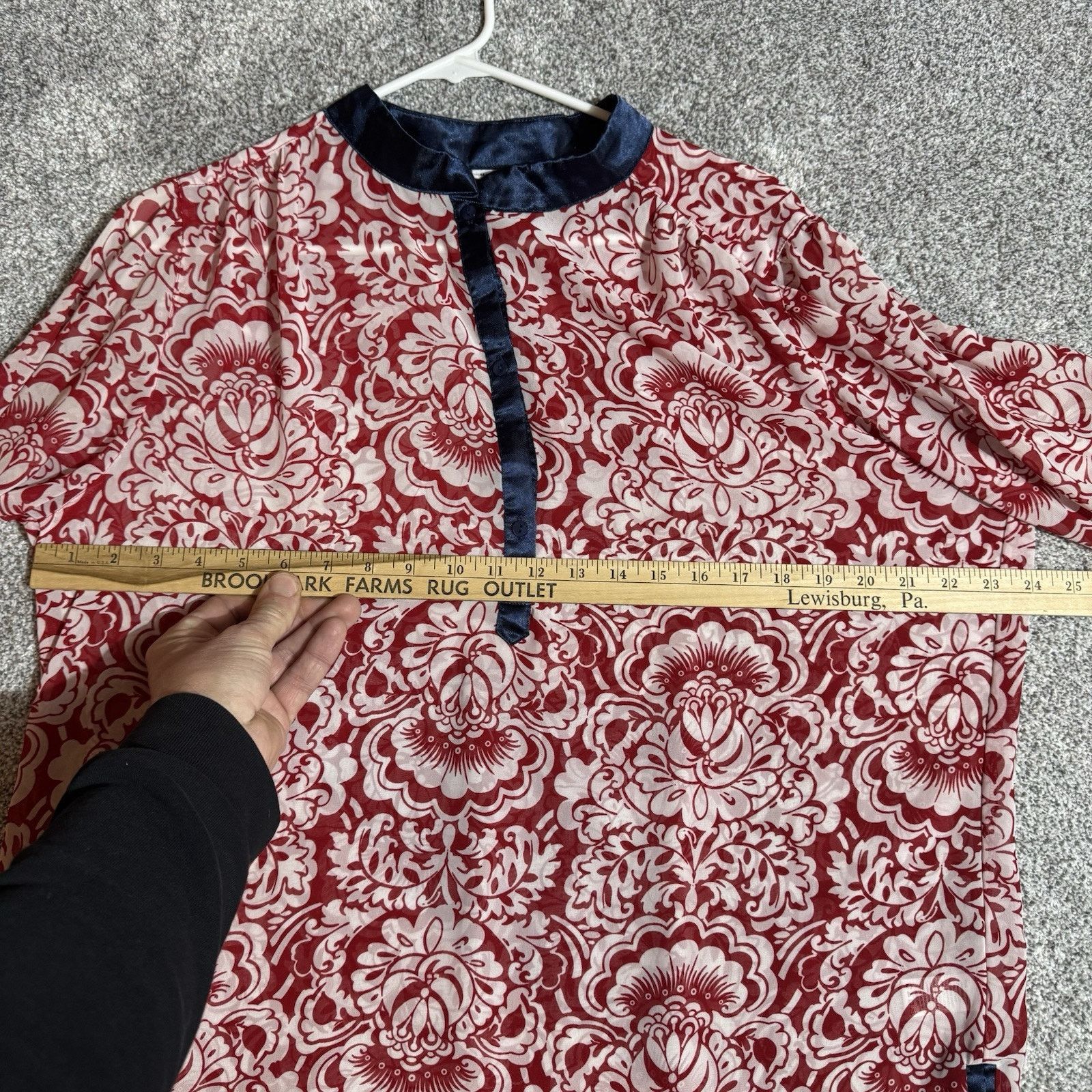 Other Susan Graver Blouse XL Romantic Boho Paisley Satin Trim Size XL / US 12-14 / IT 48-50 - 3 Thumbnail