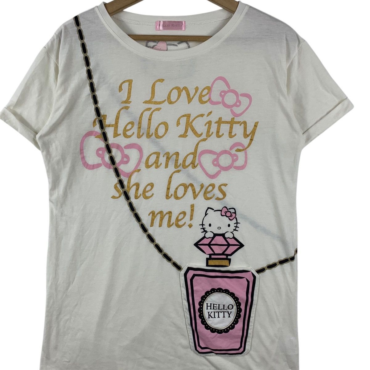 Vintage HELLO KITTY JAPAN 2016 Collection I Love Spell Out Tee Shirt Size S / US 4 / IT 40 - 3 Thumbnail