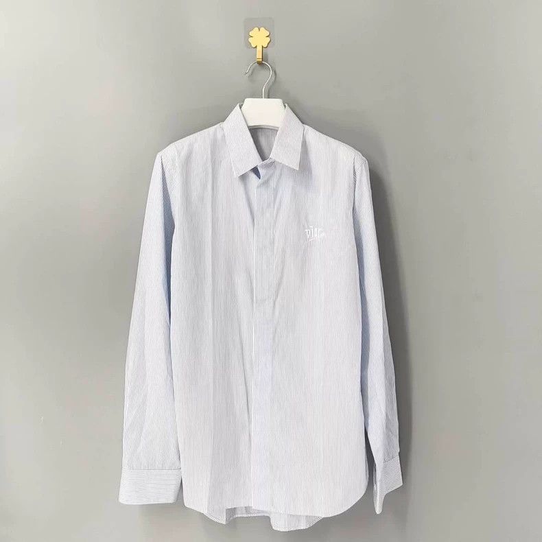 Dior Dior Embroidered Logo Button-Up Shirt-yf Size US M / EU 48-50 / 2 - 1 Thumbnail