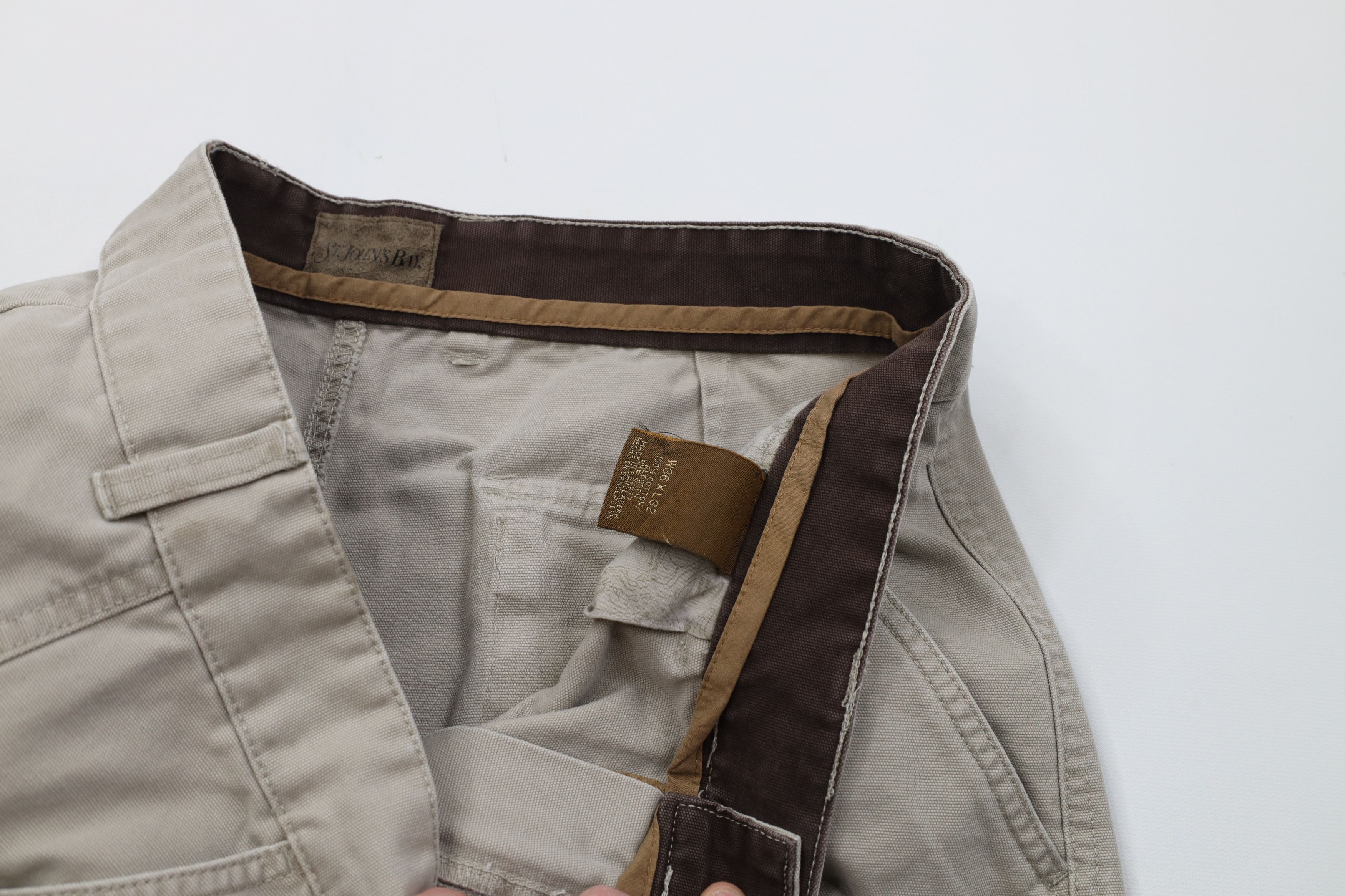 Vintage Vintage 90s Streetwear Wide Leg Cargo Pants Beige Cotton Size US 36 / EU 52 - 7 Thumbnail