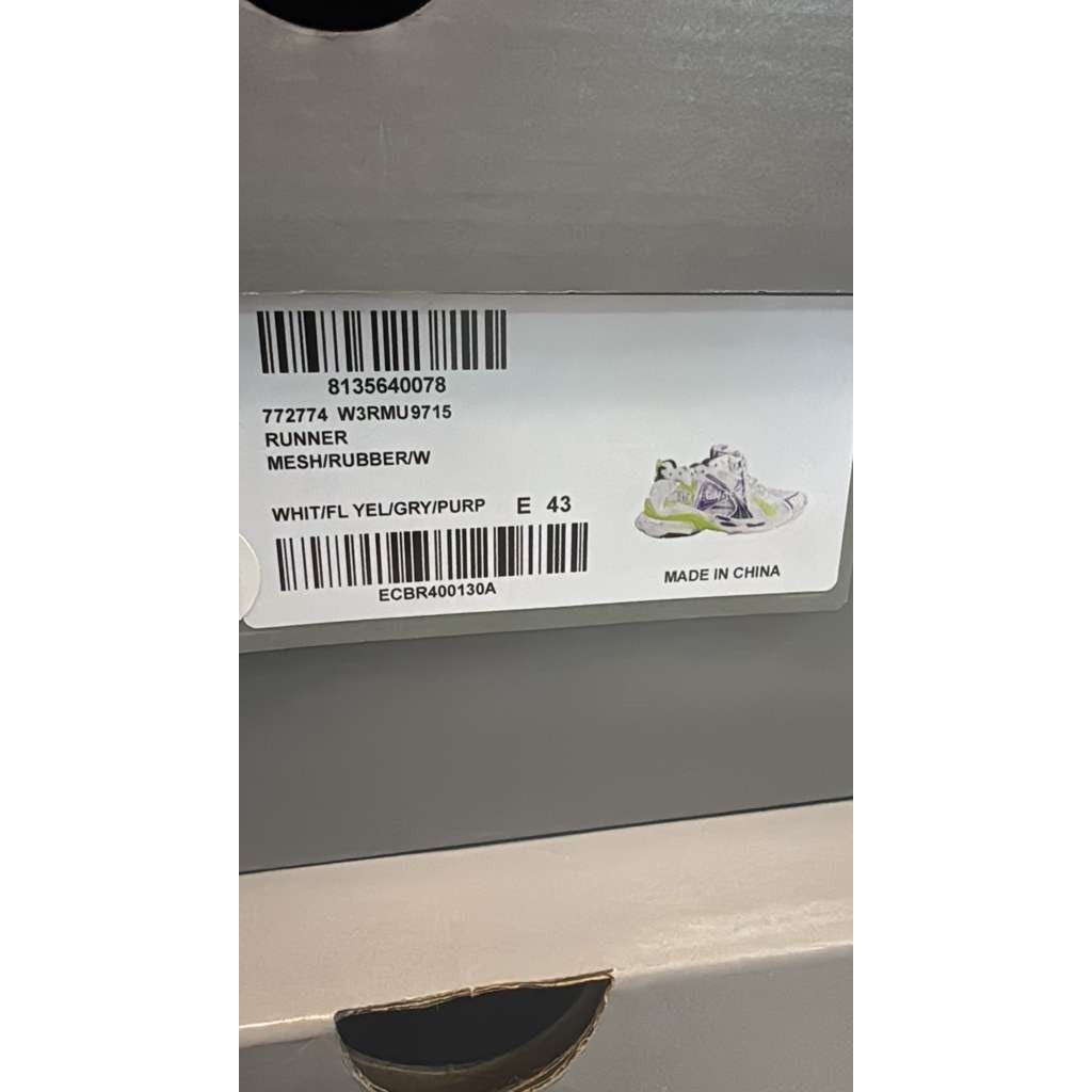 Balenciaga o1rshd1 Mesh Runner Sneaker in White / Fluo Yellow / Grey Size US 10 / EU 43 - 22 Thumbnail