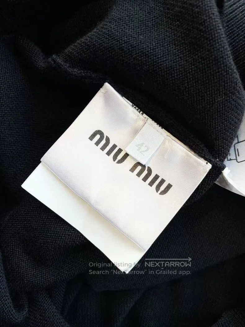 Miu Miu Miu Miu 42 25ss Neck Letter Embroidered Long Sleeve Sweater Size L / US 10 / IT 46 - 6 Thumbnail
