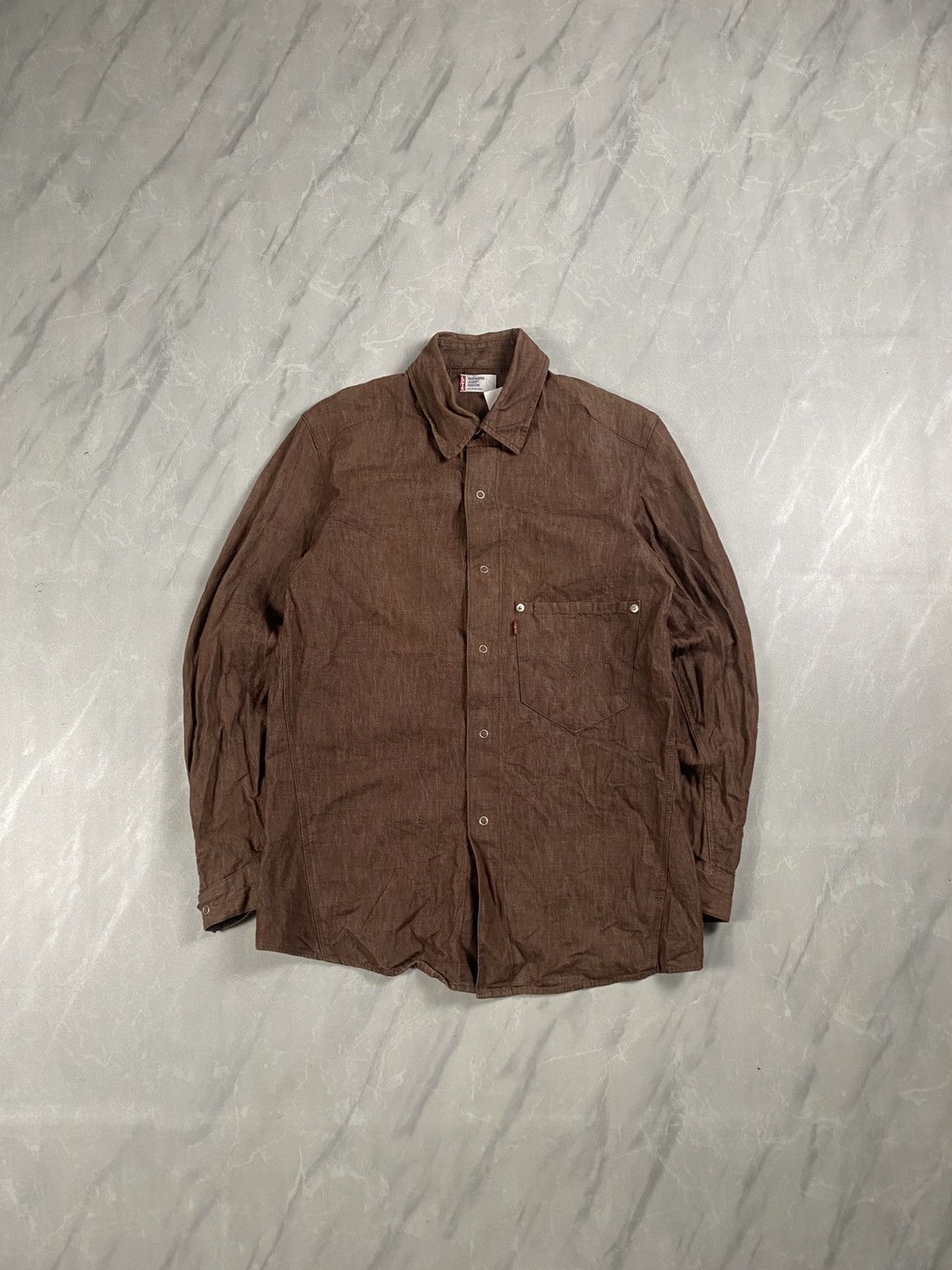 Levi's Vintage Clothing Vintage Levis Brown Waxed Shirts Size US S / EU 44-46 / 1 - 1 Thumbnail