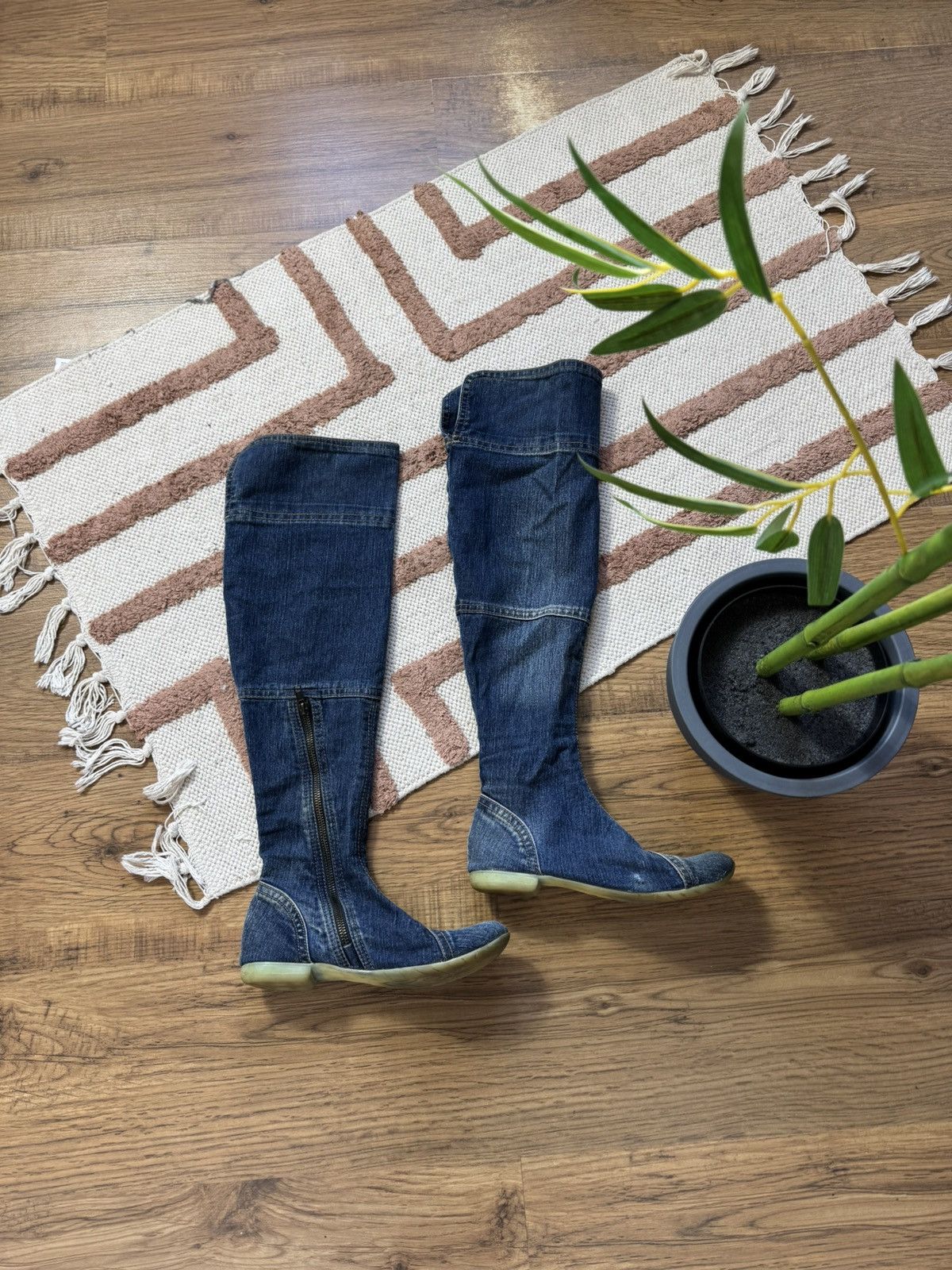 Vintage HIGH DENIM WMNS 2000s BOOTS SNEAKERS SHOES Size US 7 / IT 37 - 5 Thumbnail