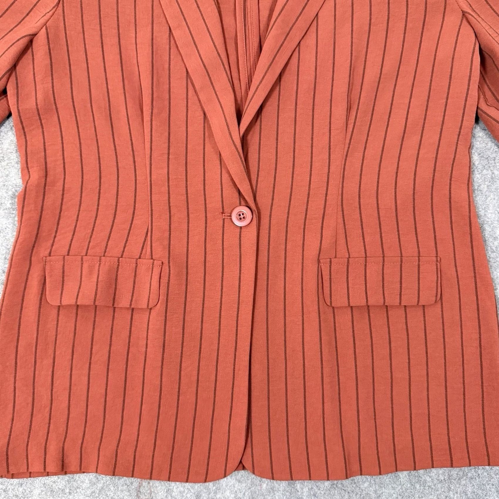 Vintage NYCC Striped Blazer Shirt Women Medium Orange Vintage No Size M / US 6-8 / IT 42-44 - 5 Thumbnail