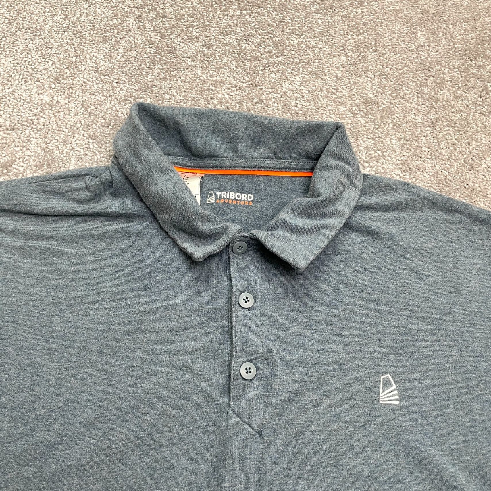 Vintage DECATHLON Polo Shirt Mens 2XL Gray Short Sleeve Lightweight Sailing Outdoor Casual Button-Front 50in Chest Regular Fit Size US XXL / EU 58 / 5 - 3 Thumbnail