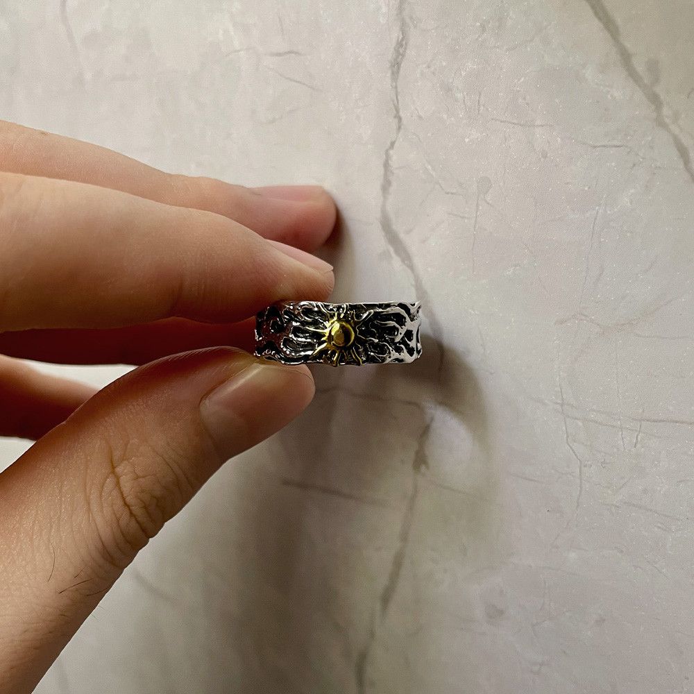 Vintage Resizable Retro Golden Sun Ring Size ONE SIZE - 1 Thumbnail