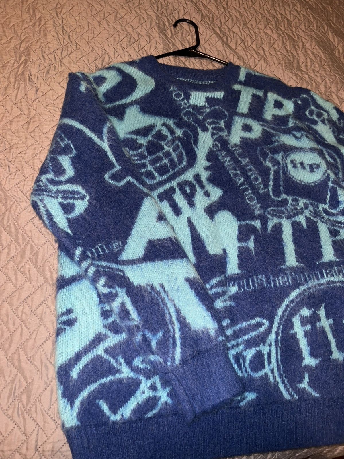 Fuck The Population FTP Archive Mohair Sweater - Blue Size US M / EU 48-50 / 2 - 7 Thumbnail