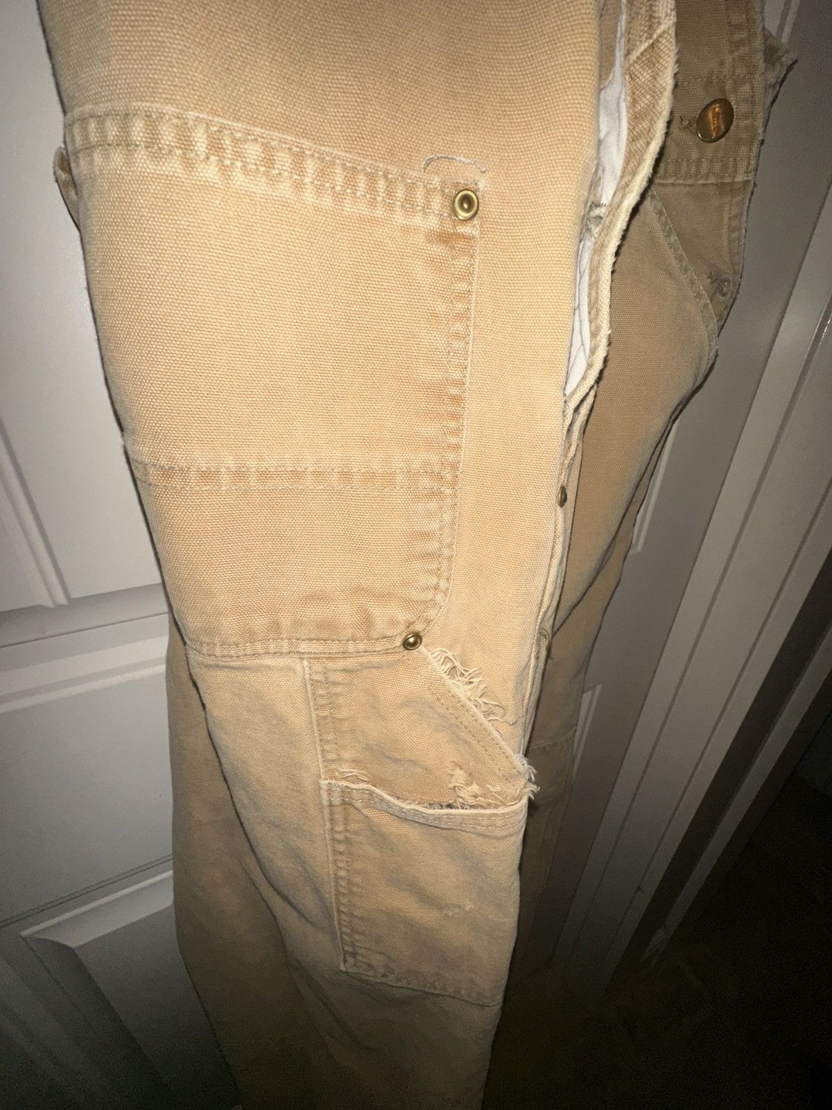 Carhartt Authentic vintage Carhartt duck canvas bib overalls in tan. Size US 44 / EU 60 - 4 Thumbnail
