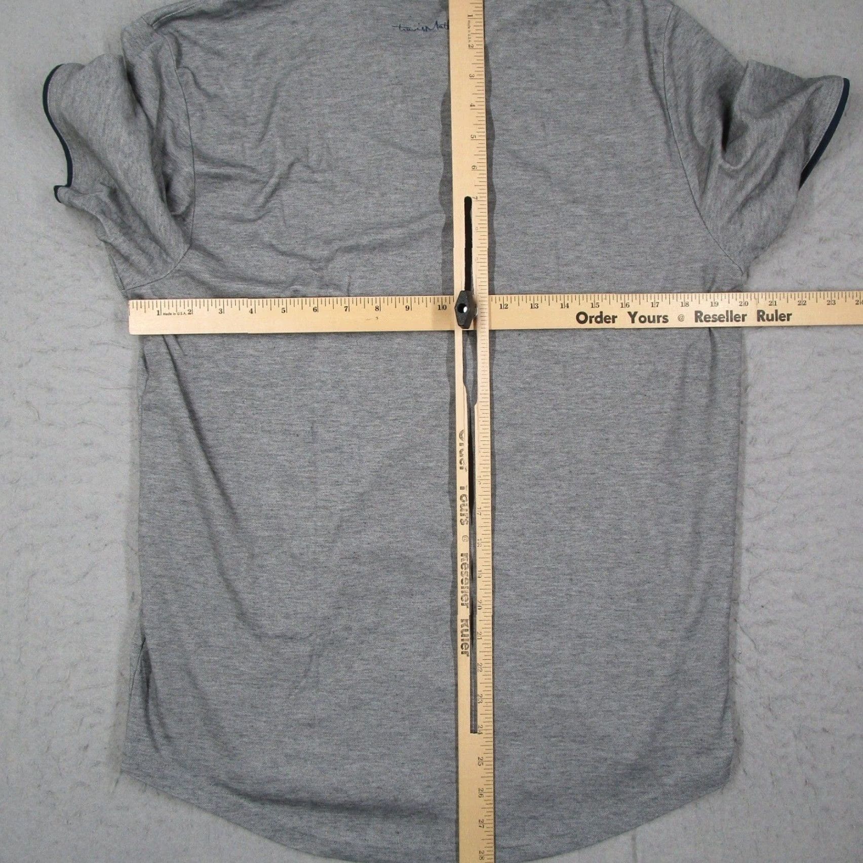 TravisMathew Travis Mathew Mens Polo Shirt Gray Navy Blue Pima Cotton Blend Short Sleeve L Size US L / EU 52-54 / 3 - 5 Thumbnail