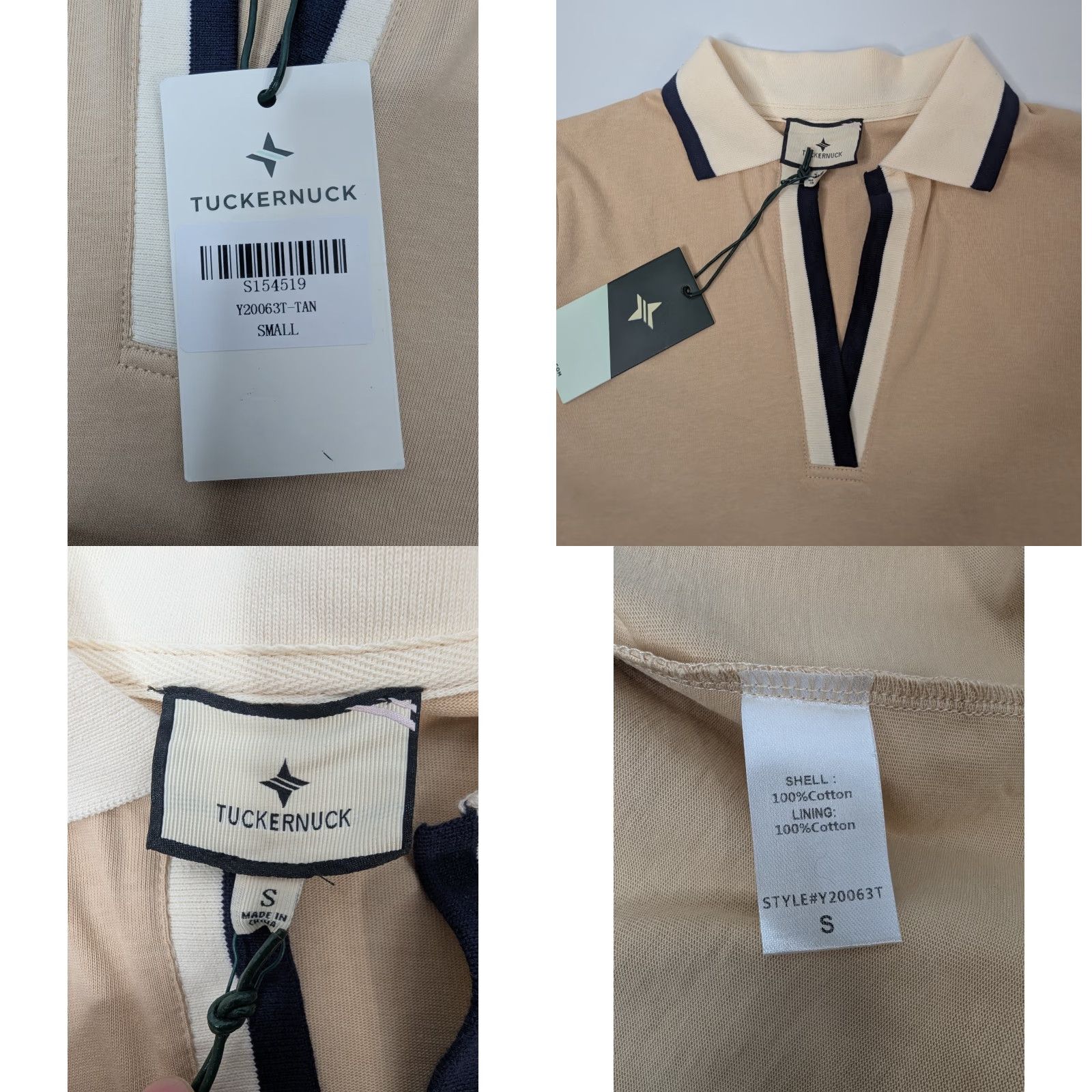Vintage VINTAGE Tuckernuck Polo Dress Womens Small Beige Trim Cotton Pockets Preppy V20063T Size S / US 4 / IT 40 - 8 Thumbnail