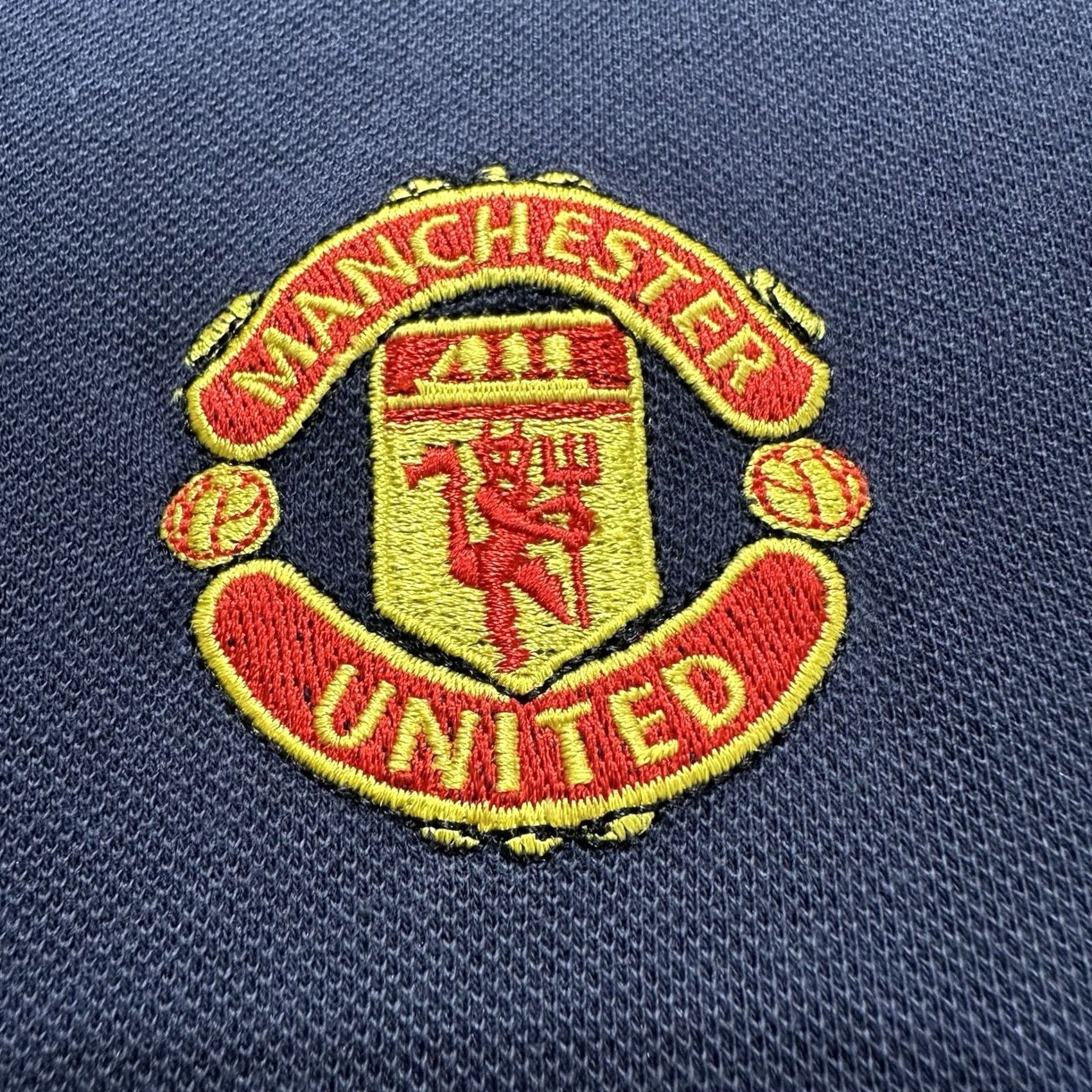 Adidas Manchester United adidas Shirt Mens Large Navy Blue 3 Stripe Polo Shirt MLS EUC Size US L / EU 52-54 / 3 - 4 Thumbnail