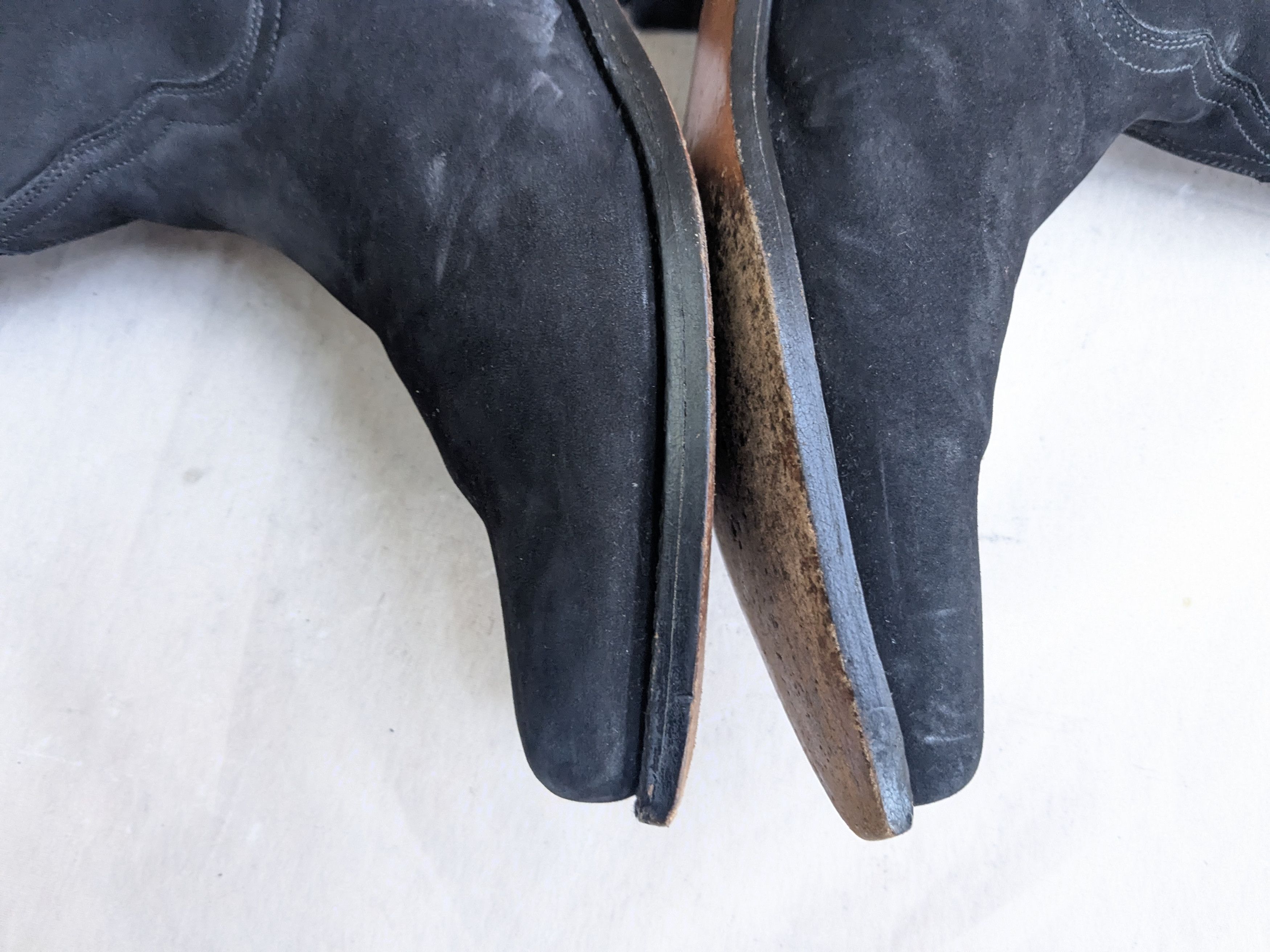 Genuine Leather El Canelo Cowboy Boots Black Suede 10 Leather Botas Size US 10 / EU 43 - 11 Thumbnail