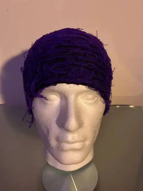 Other Distressed Knitted Beanie (purple) Size ONE SIZE - 3 Thumbnail
