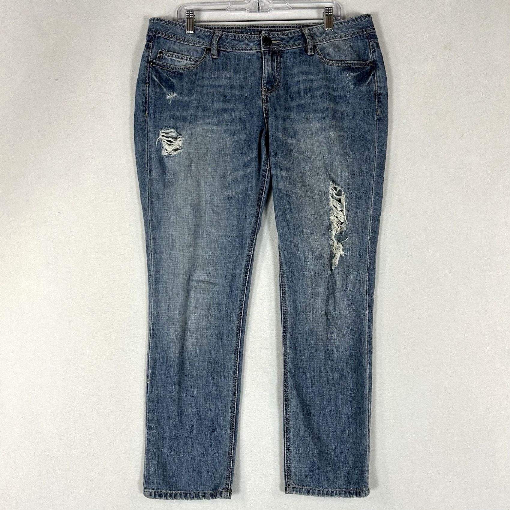 Vintage LC Lauren Conrad Jeans Womens 14 Plus Straight Leg Denim Blue Medium Wash 5-Pocket Zipper Button Casual Jeans Womens Size 30" / US 8 / IT 44 - 2 Thumbnail