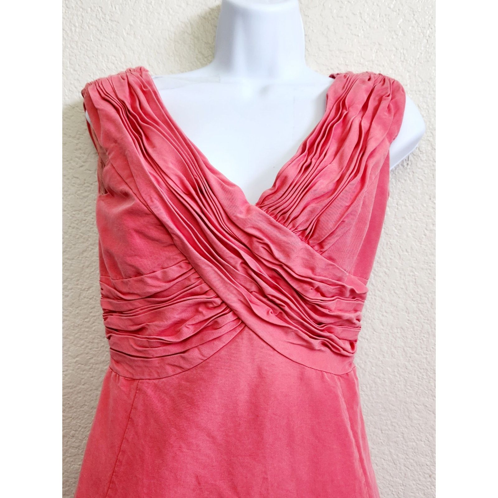 Anthropologie Mirror of Venus Anthropolgie Coral Orange Silk Dress 2 Size XS / US 0-2 / IT 36-38 - 3 Thumbnail