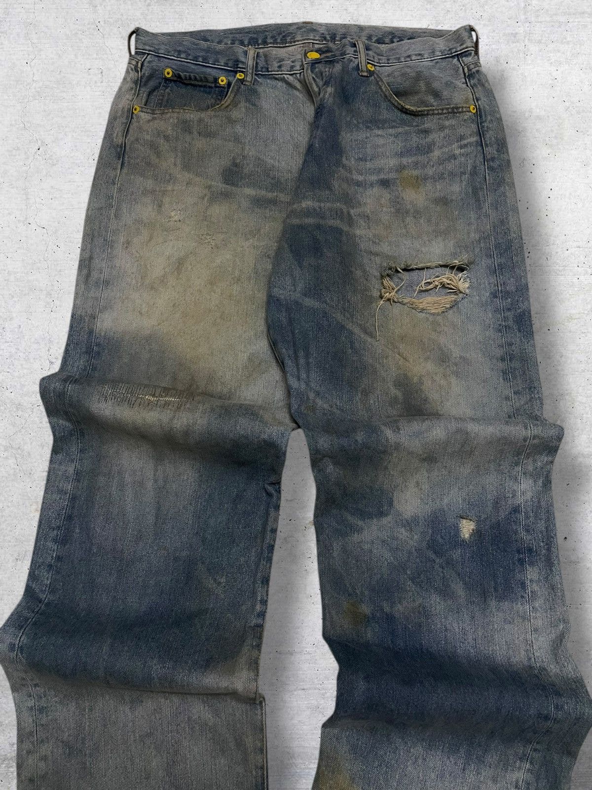 Swagger VINTAGE SWAGGER OG 90S JAPAN DESIGNER MUDWASH BAGGY DENIM Size US 35 - 4 Thumbnail