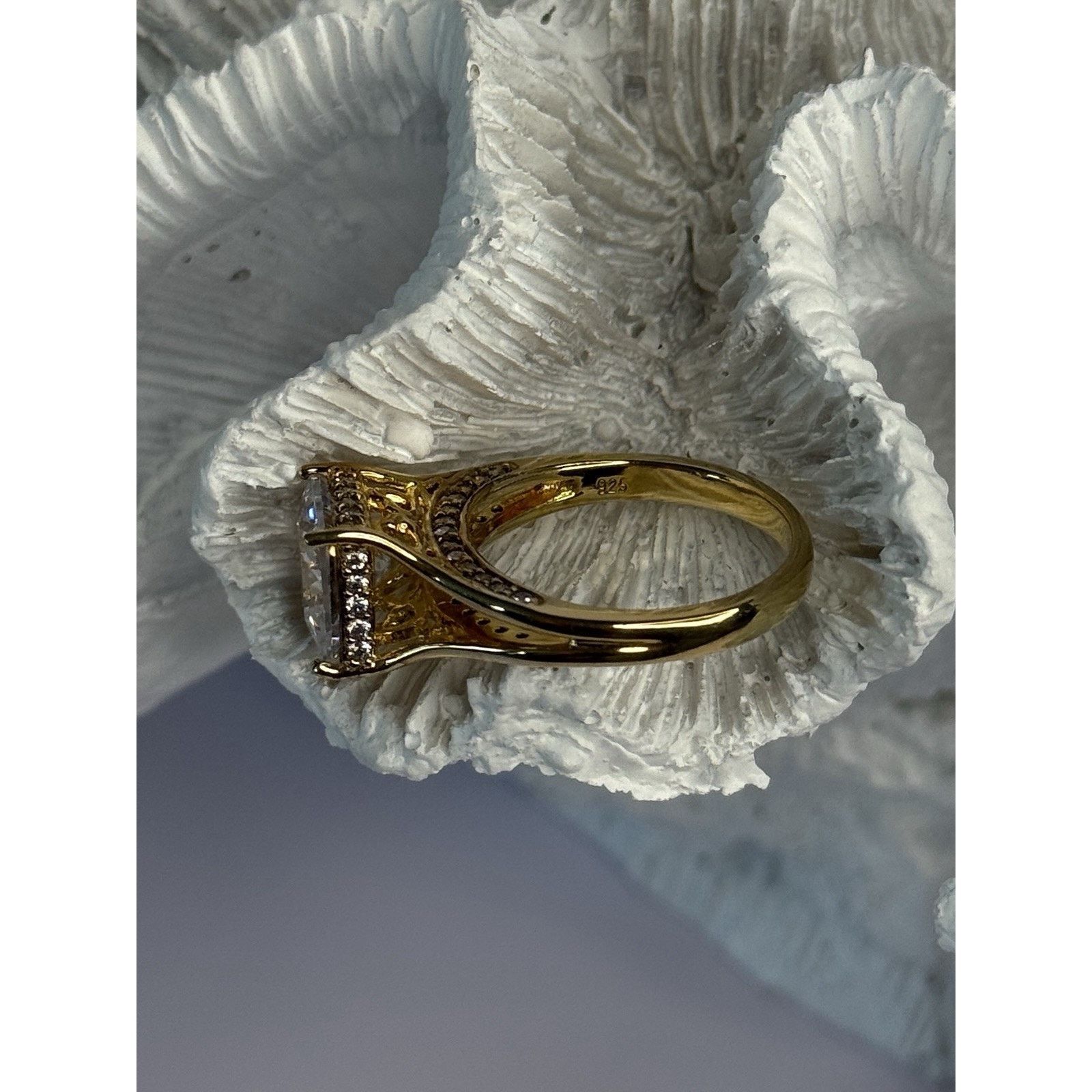 Jewelry 925 STERLING SILVER GOLD PLATED BGE CZ RING SIZE 7 Size ONE SIZE - 5 Thumbnail