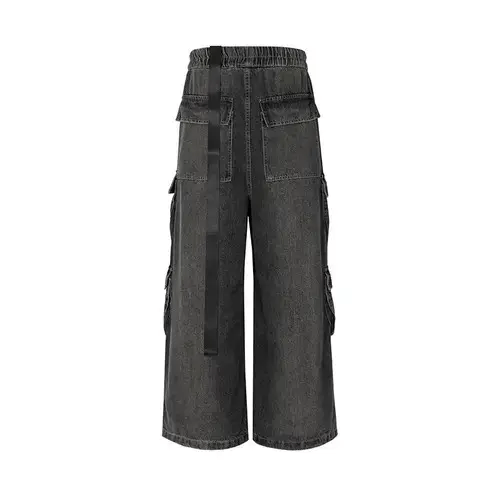Designer × Japanese Brand × Jean Hombre Drawstring Elastic Baggy Cargo Jeans y2k Size US 34 / EU 50 - 4 Thumbnail