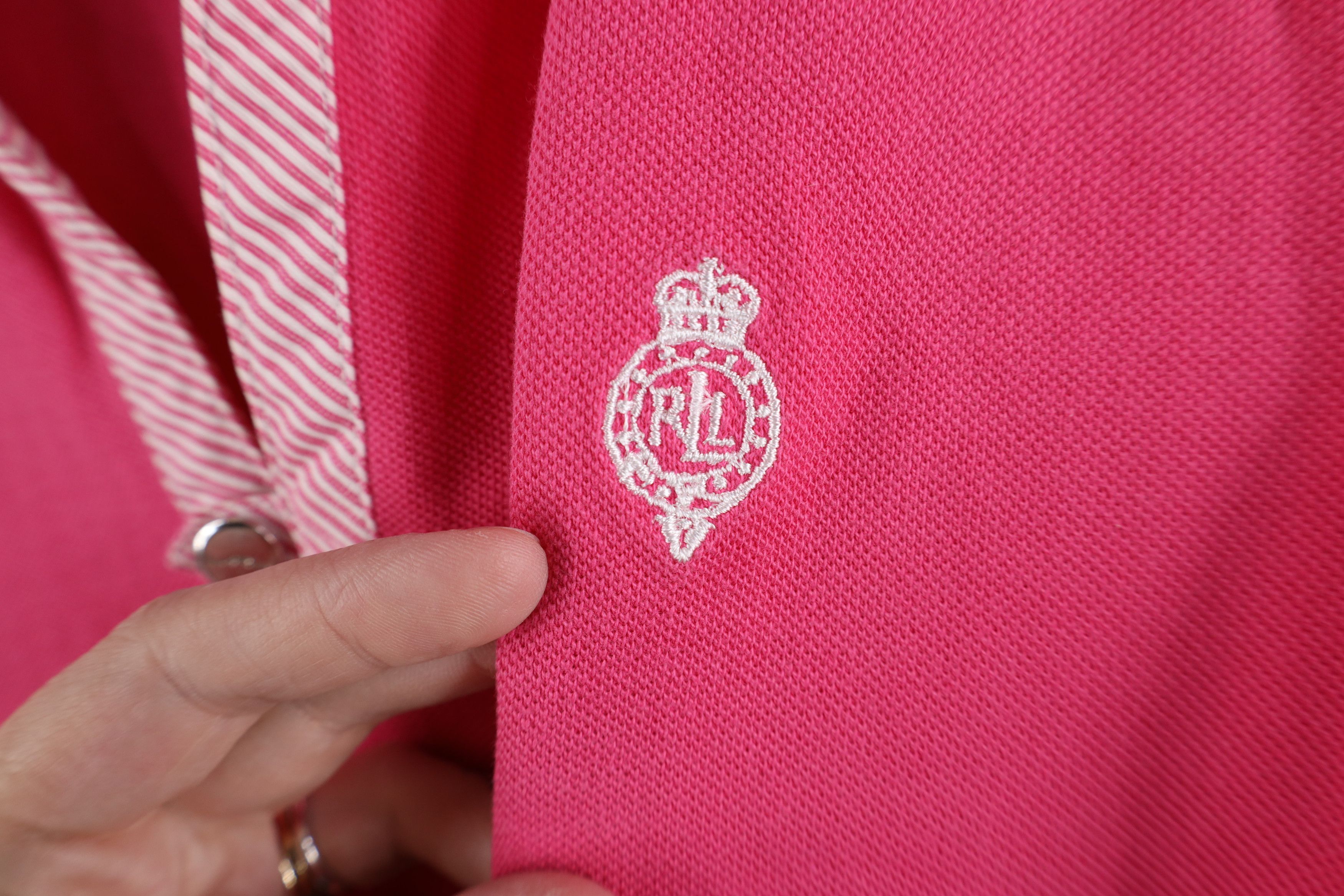 Ralph Lauren Vintage Y2K Ralph Lauren Crest Collared Polo Shirt Pink Size M / US 6-8 / IT 42-44 - 4 Thumbnail