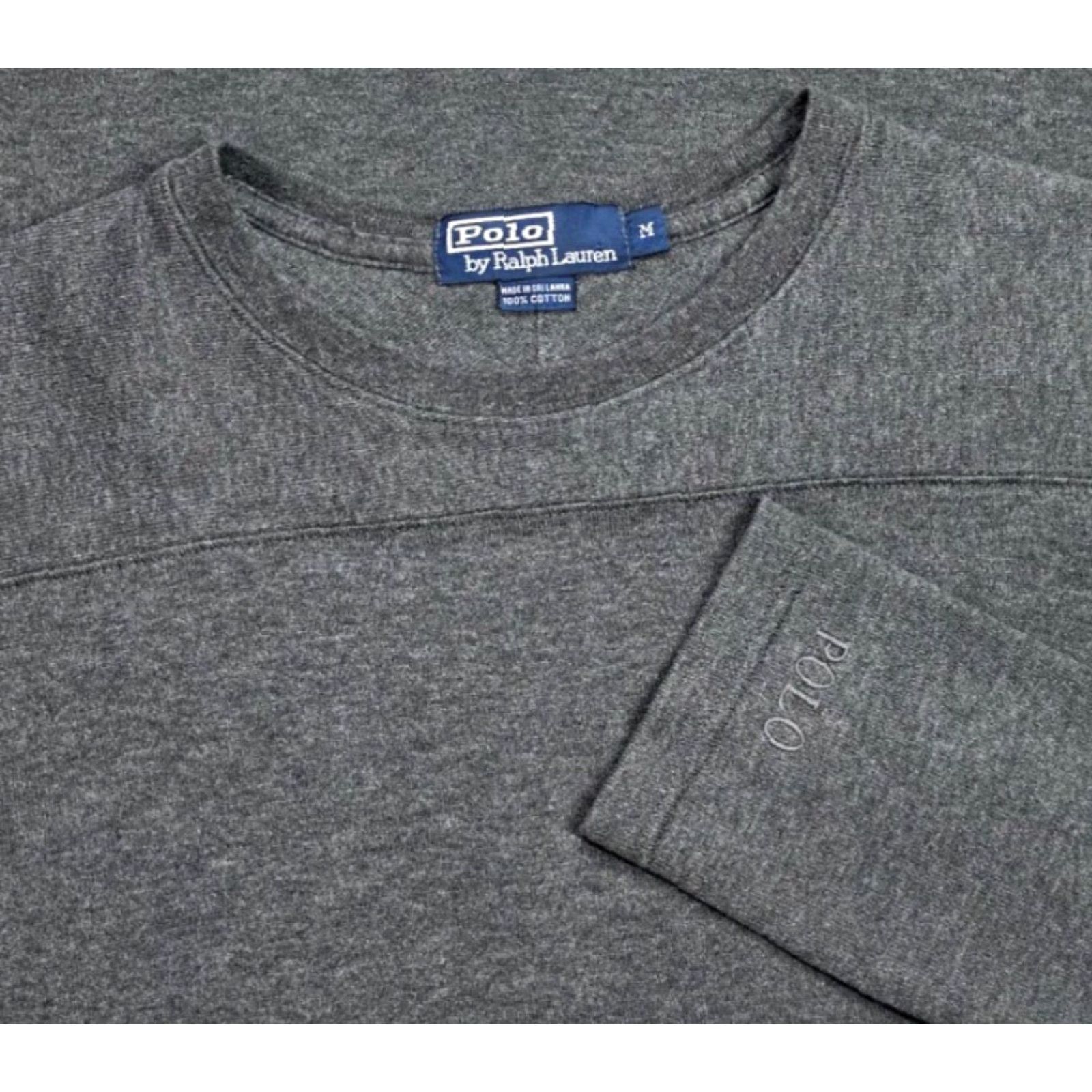 Polo Ralph Lauren VINTAGE Polo Ralph Lauren Sweater Mens M Gray Long Sleeve Crew Neck Preppy Cotton Knit Pullover Embroidered Logo Classic Size US M / EU 48-50 / 2 - 2 Thumbnail