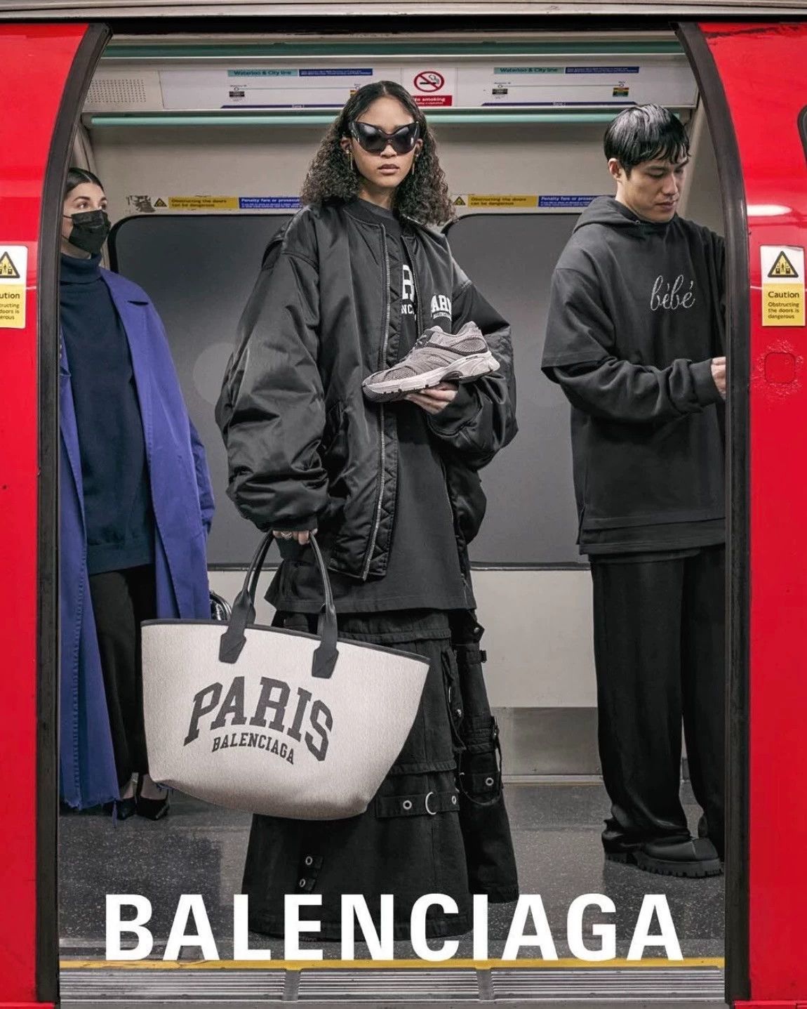 Balenciaga Balenciaga Jumbo NY Logo Canvas Leather Tote Black Size ONE SIZE - 5 Thumbnail