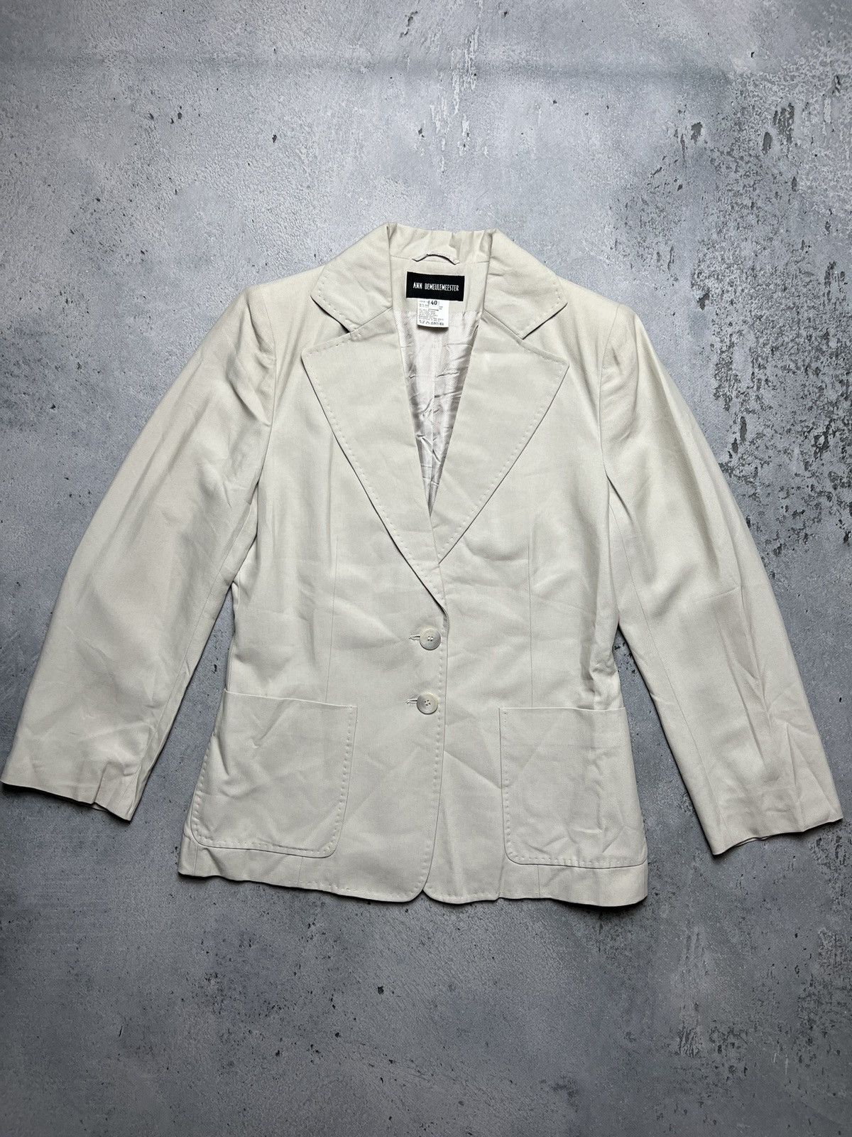 image of Vintage Ann Demeulemeester Outer Blazer Jacket Size 40 in Beige, Women's