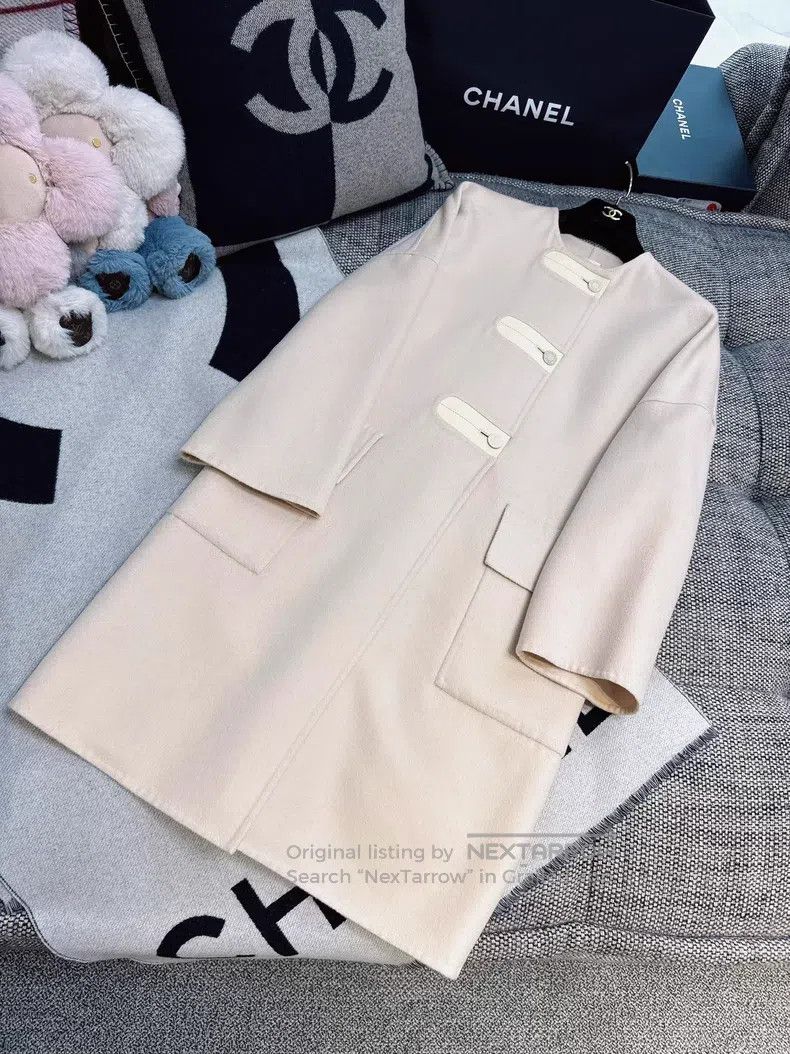 Hermes Hermes Milk Tea Nude Pink Long Sleeve Mid-length Cashmere Size XXS / US 00 / IT 34 - 8 Thumbnail