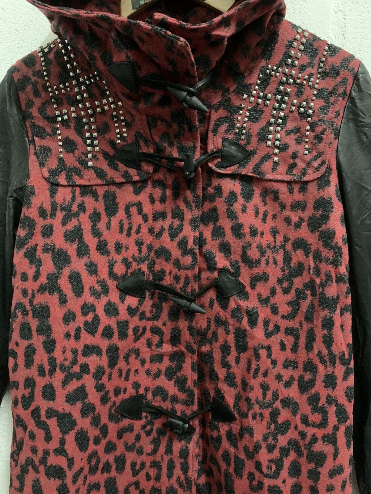 Diesel Diesel Coat Wool Blend Cheetah Contrast Leather Sleeve Size XS / US 0-2 / IT 36-38 - 7 Thumbnail
