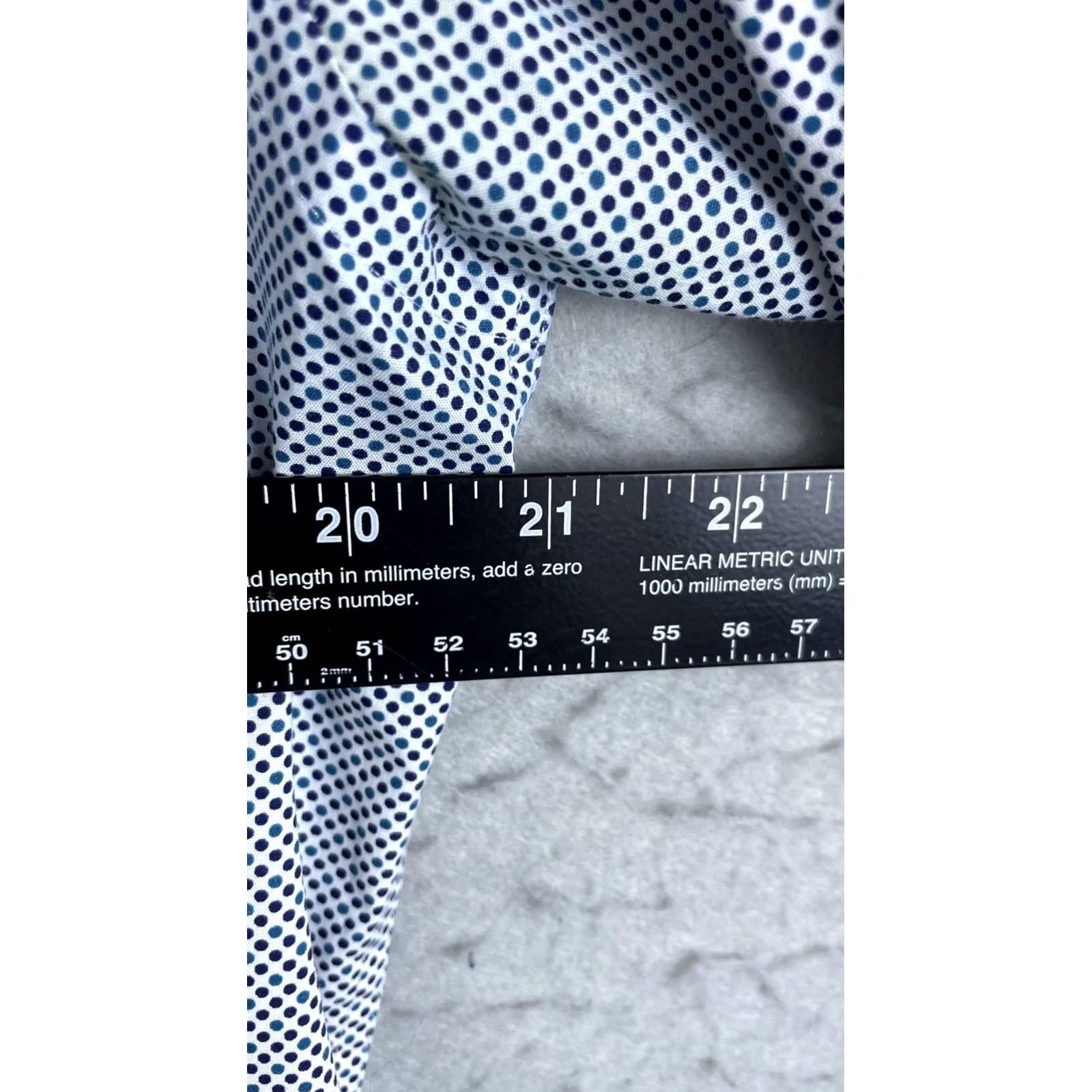 Ben Sherman Ben Sherman Dress Shirt Mens Medium White Blue Micro Dot Stretch Button Down Size 40R - 3 Thumbnail