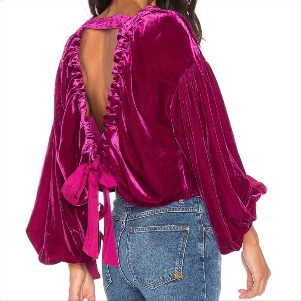 Free People Free People Gimme Some Lovin' Velvet Top Size S / US 4 / IT 40 - 3 Thumbnail