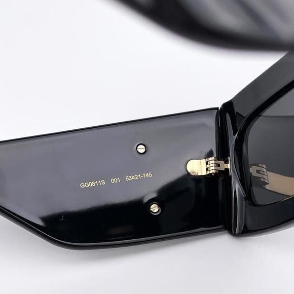 Gucci Authentic- New - Gucci Black Gray Gg0811s 001 Logo Rectangle Size ONE SIZE - 3 Thumbnail