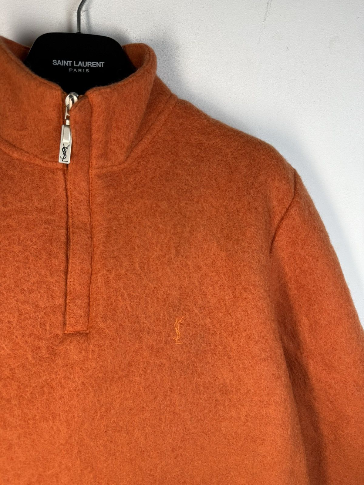 Yves Saint Laurent Wool YSL Sweatshirt 1/4 Quarter Zip Orange Soft Sweater 90s Size US S / EU 44-46 / 1 - 3 Thumbnail